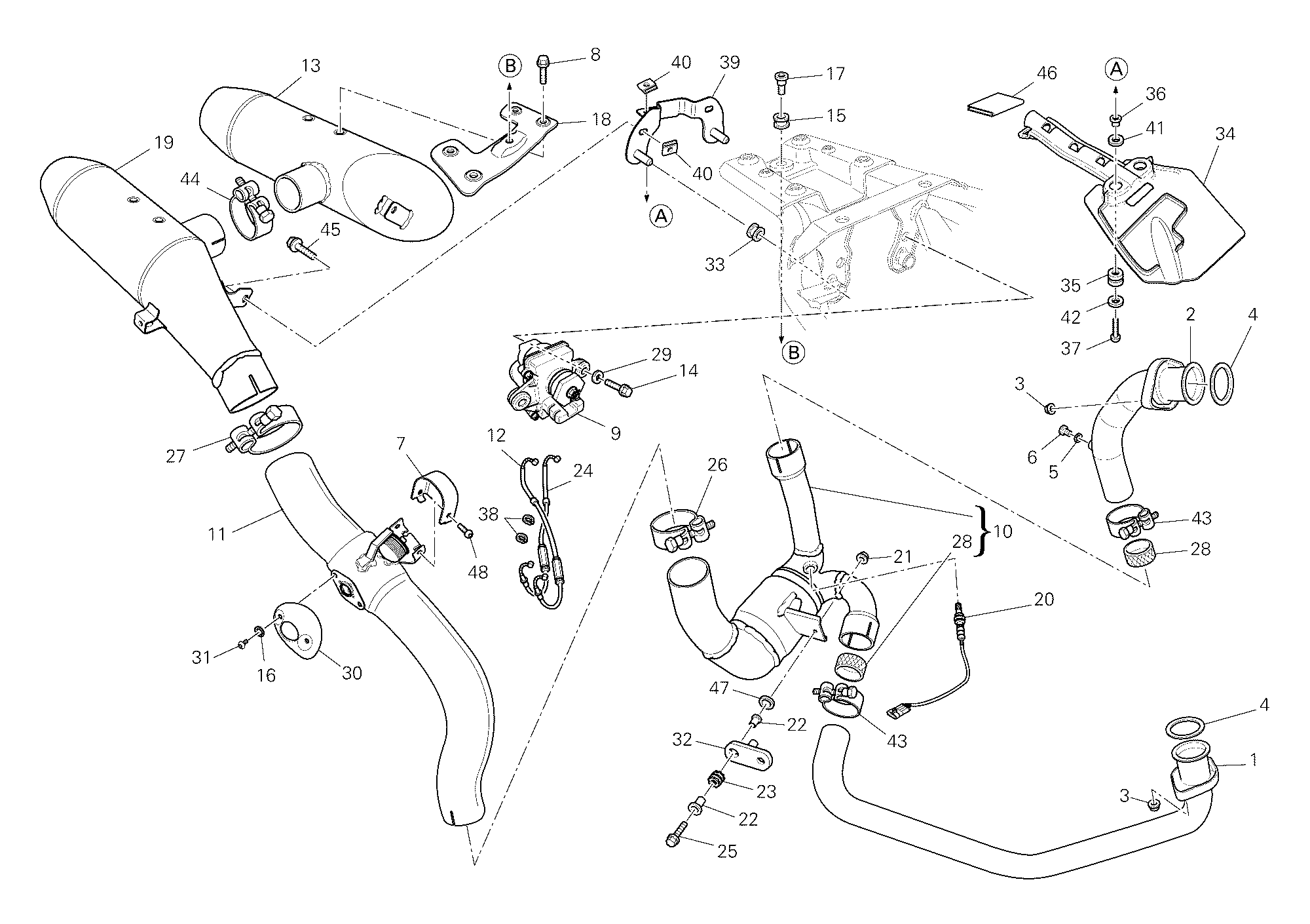 017 ECHAPPEMENT POUR HYPERMOTARD 1100 2009
