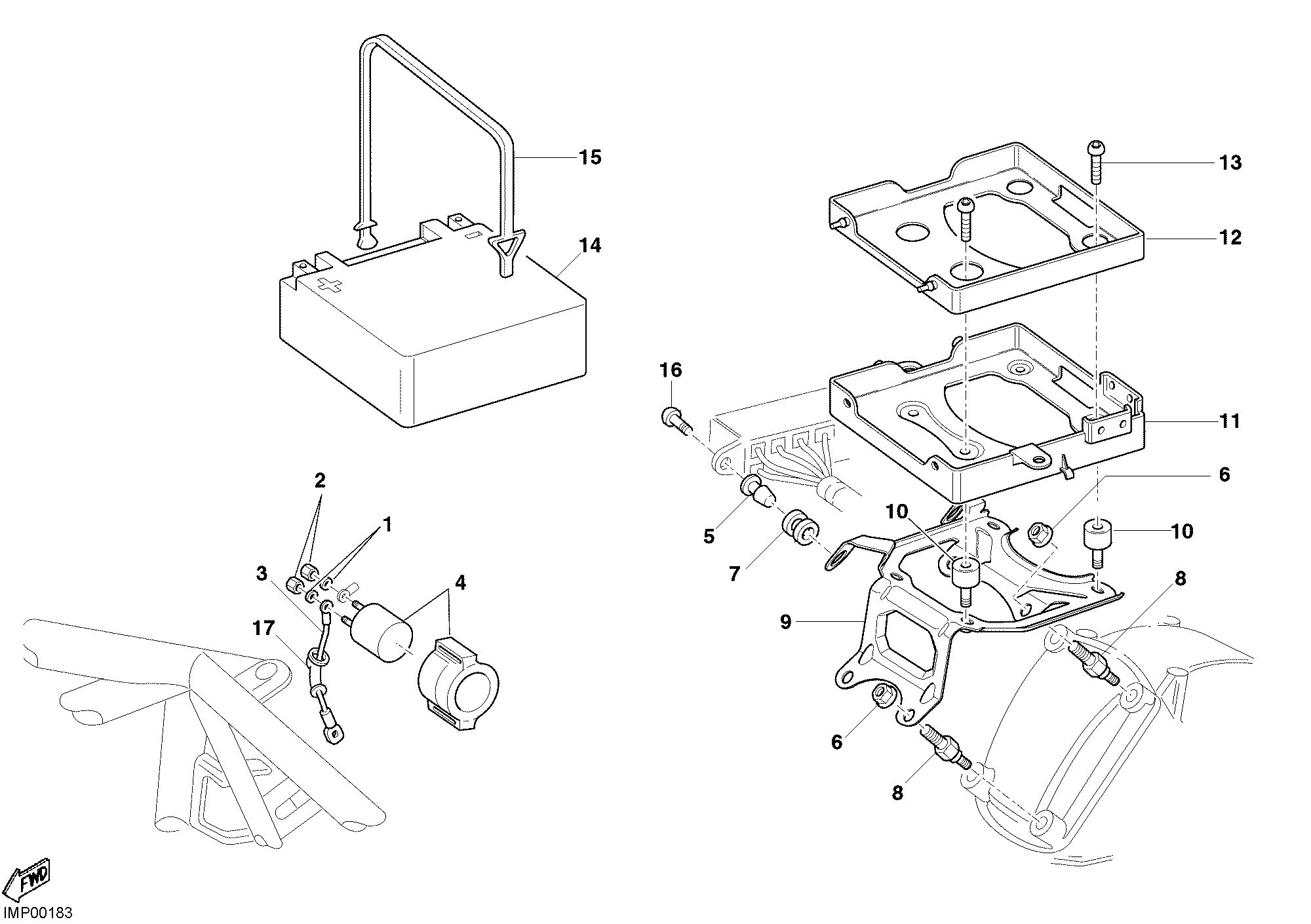 019 BATTERIE POUR MONSTER S2R 800 2006