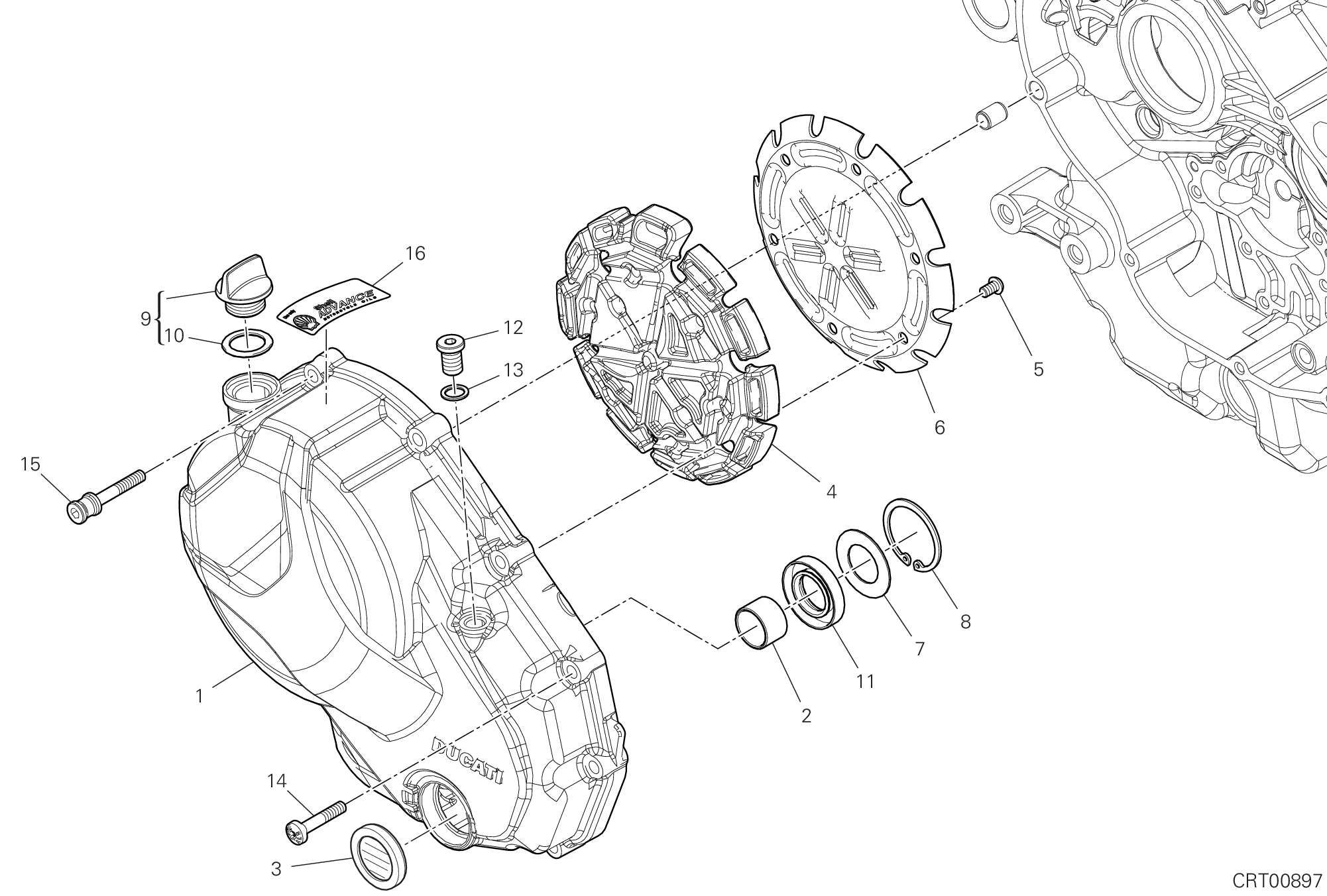 04A COUVERCLE EMBRAYAGE POUR DESERT X 2023