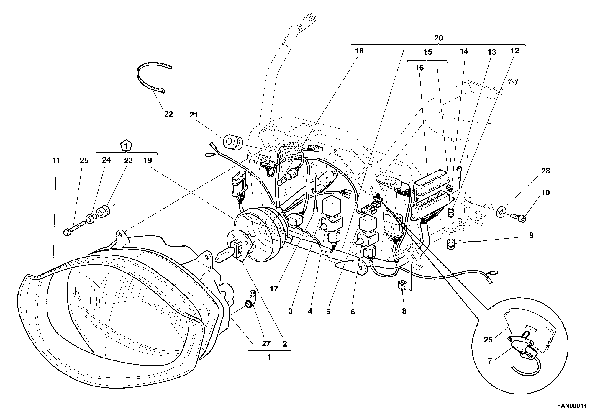 022 FEU AVANT POUR SUPERSPORT 900 SS 2000