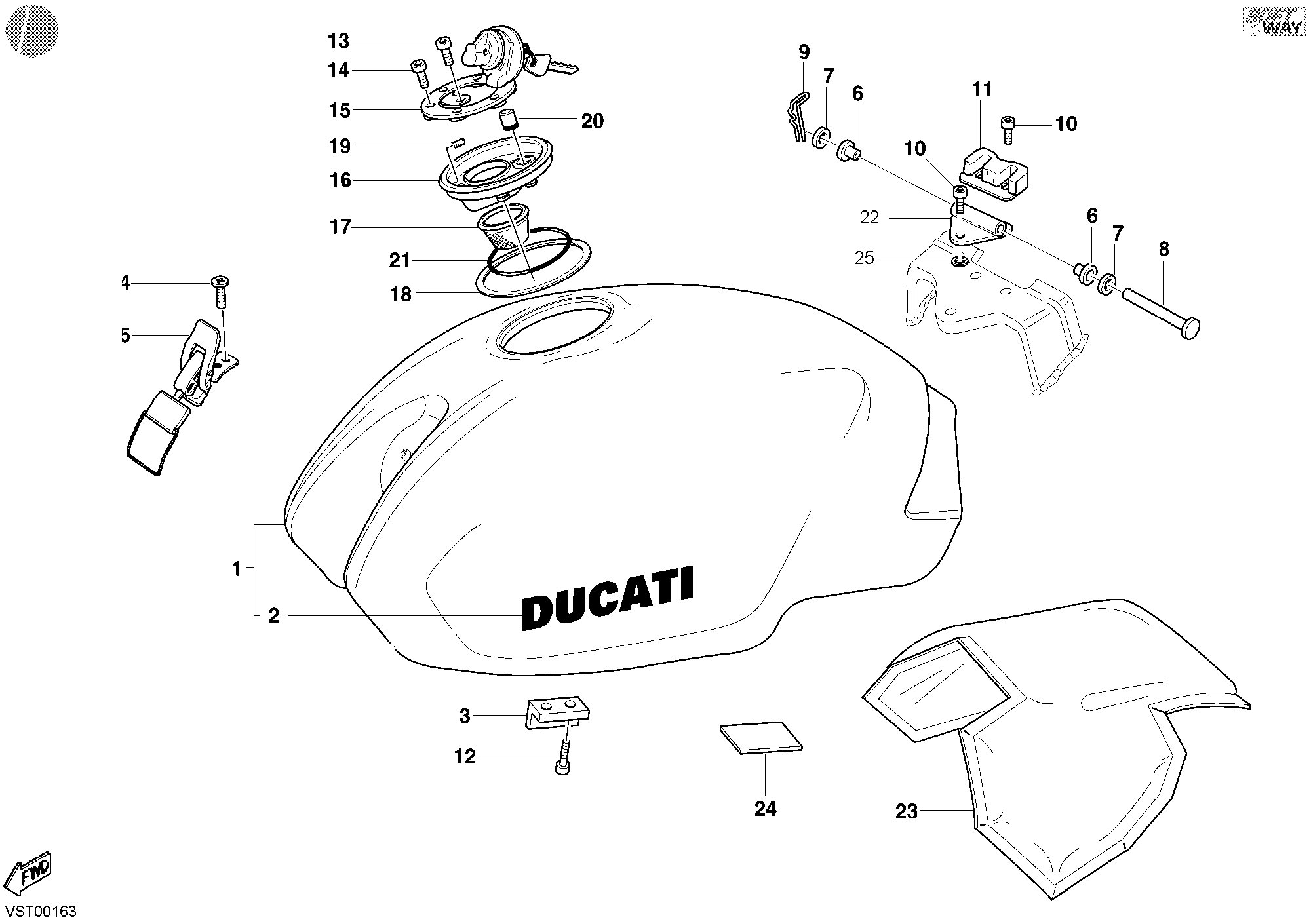 019 RESERVOIR CARBURANT POUR MONSTER S4 2002