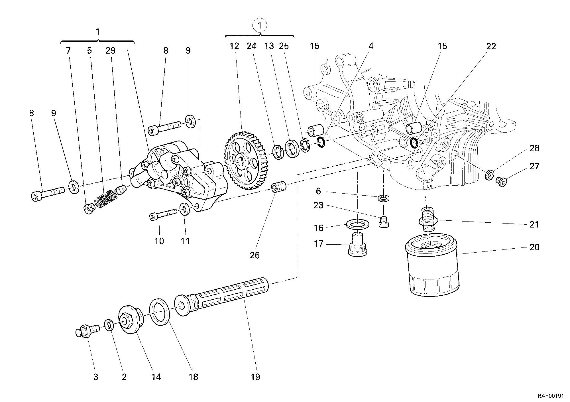 009 POMPE A HUILE FILTRE POUR MONSTER 400 2005