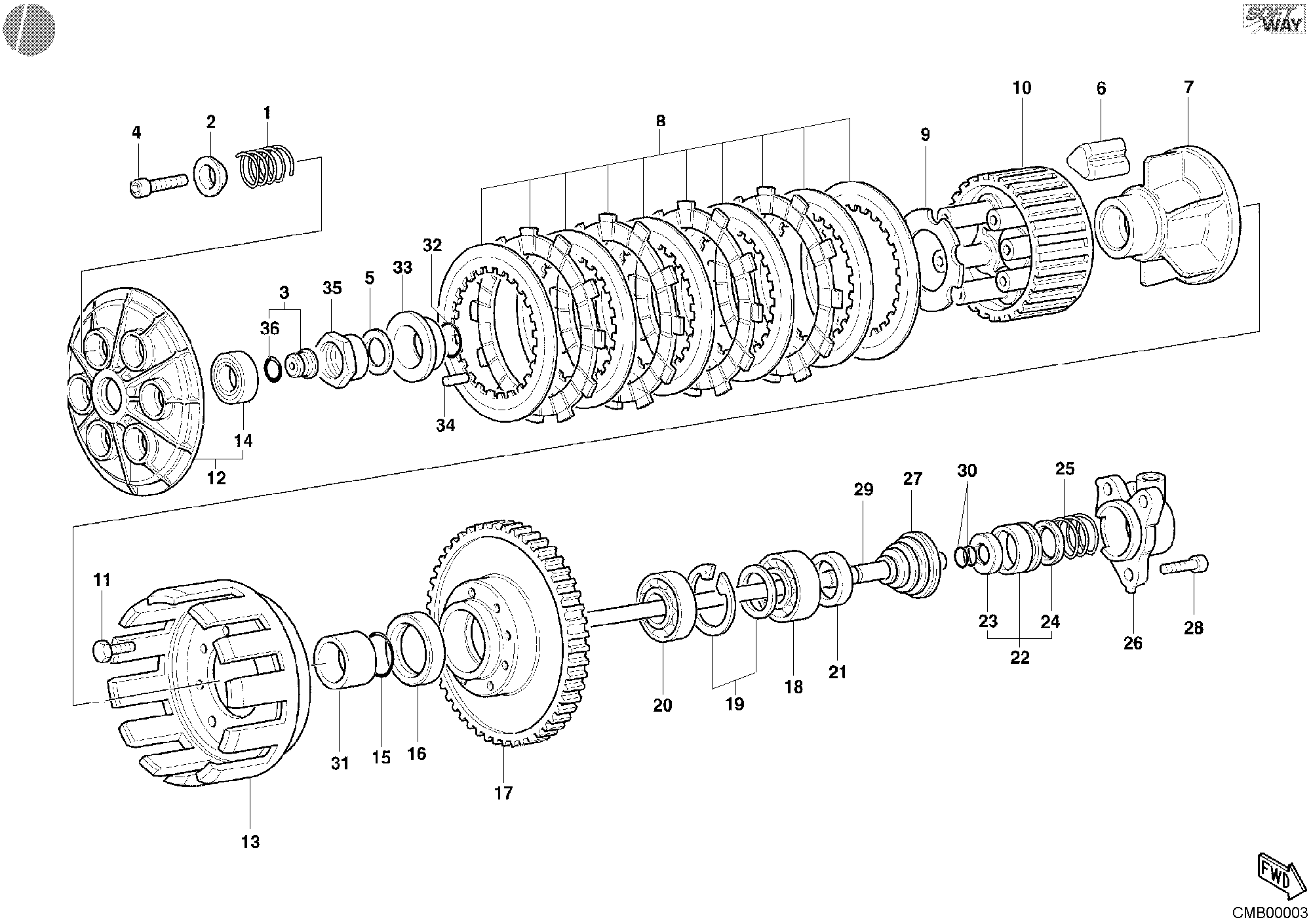 040 EMBRAYAGE POUR SUPERBIKE 996 1999