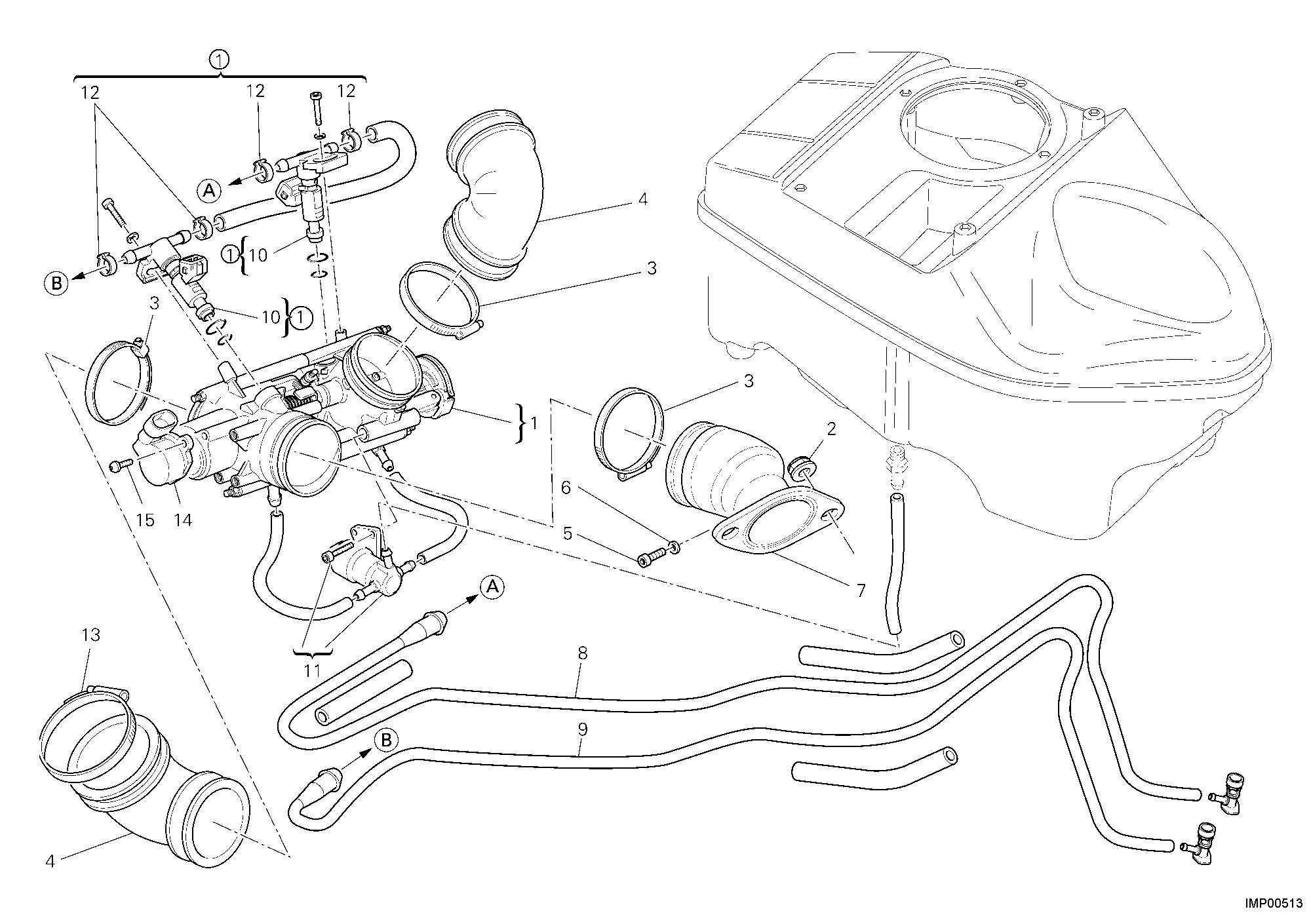 016 RACCORD DADMISSION POUR HYPERMOTARD 1100 S 2008