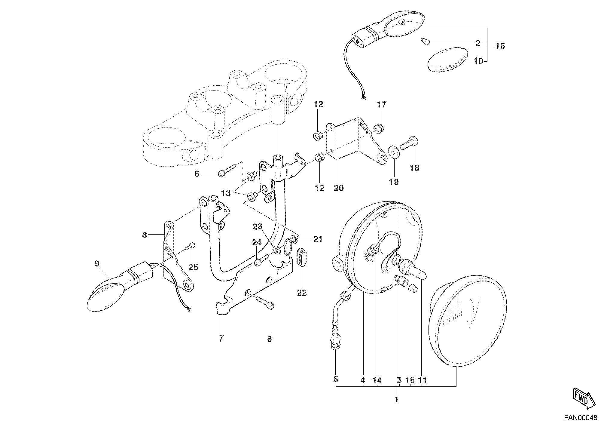 022 FEU AVANT POUR MONSTER 620 2003