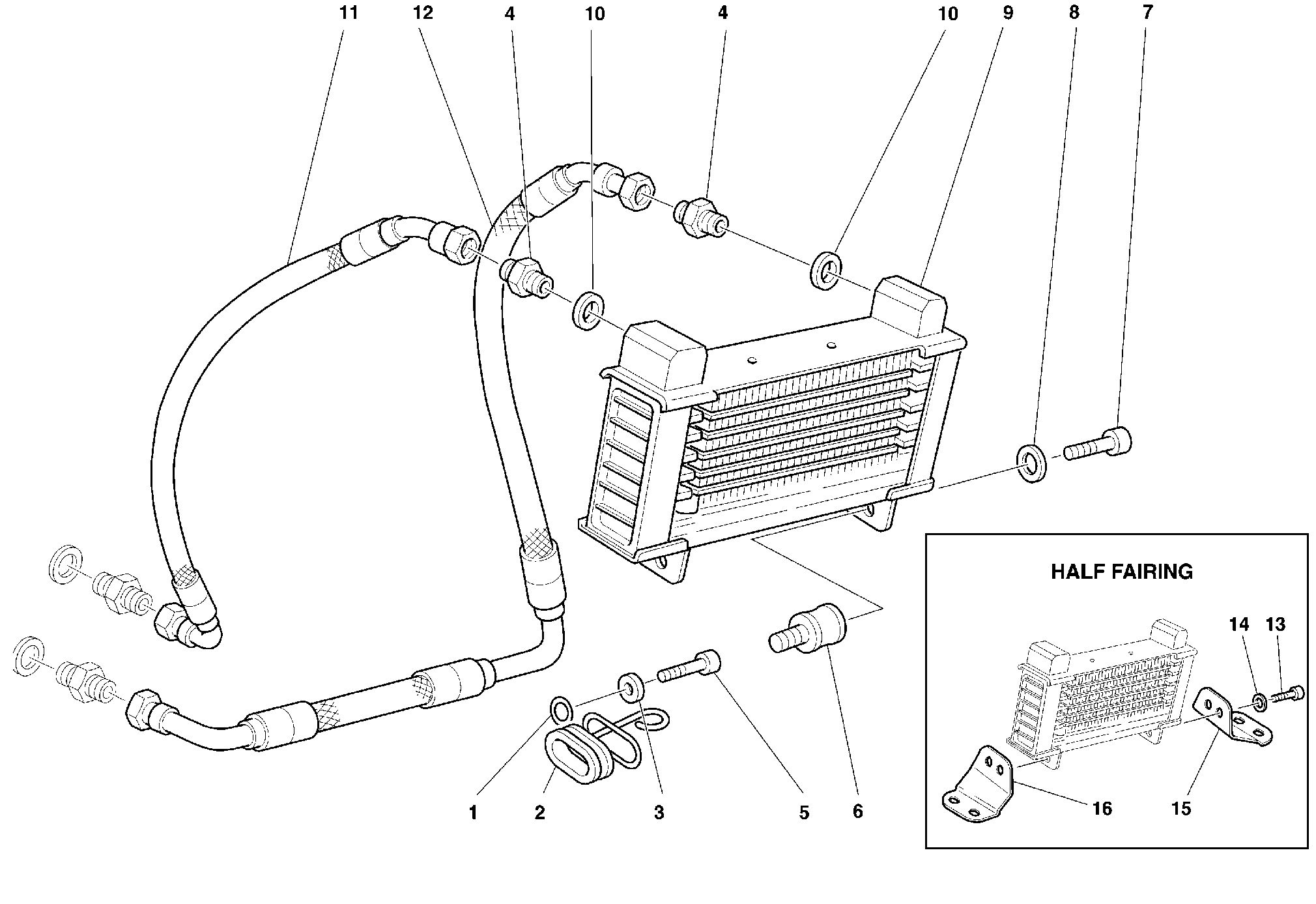280 RADIATEUR A HUILE POUR SUPERSPORT 900 SS 1999