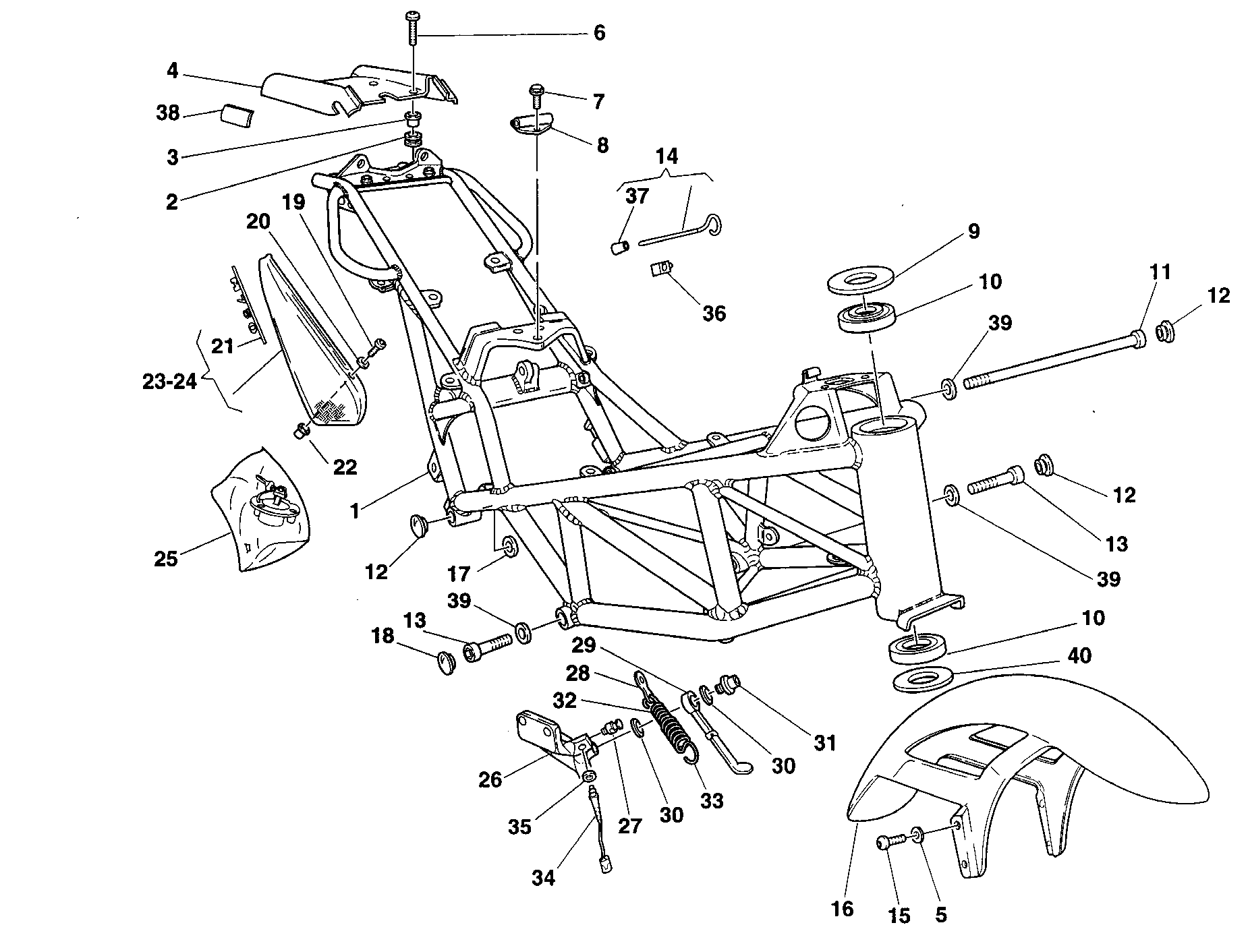 027 CADRE POUR MONSTER 750 1997