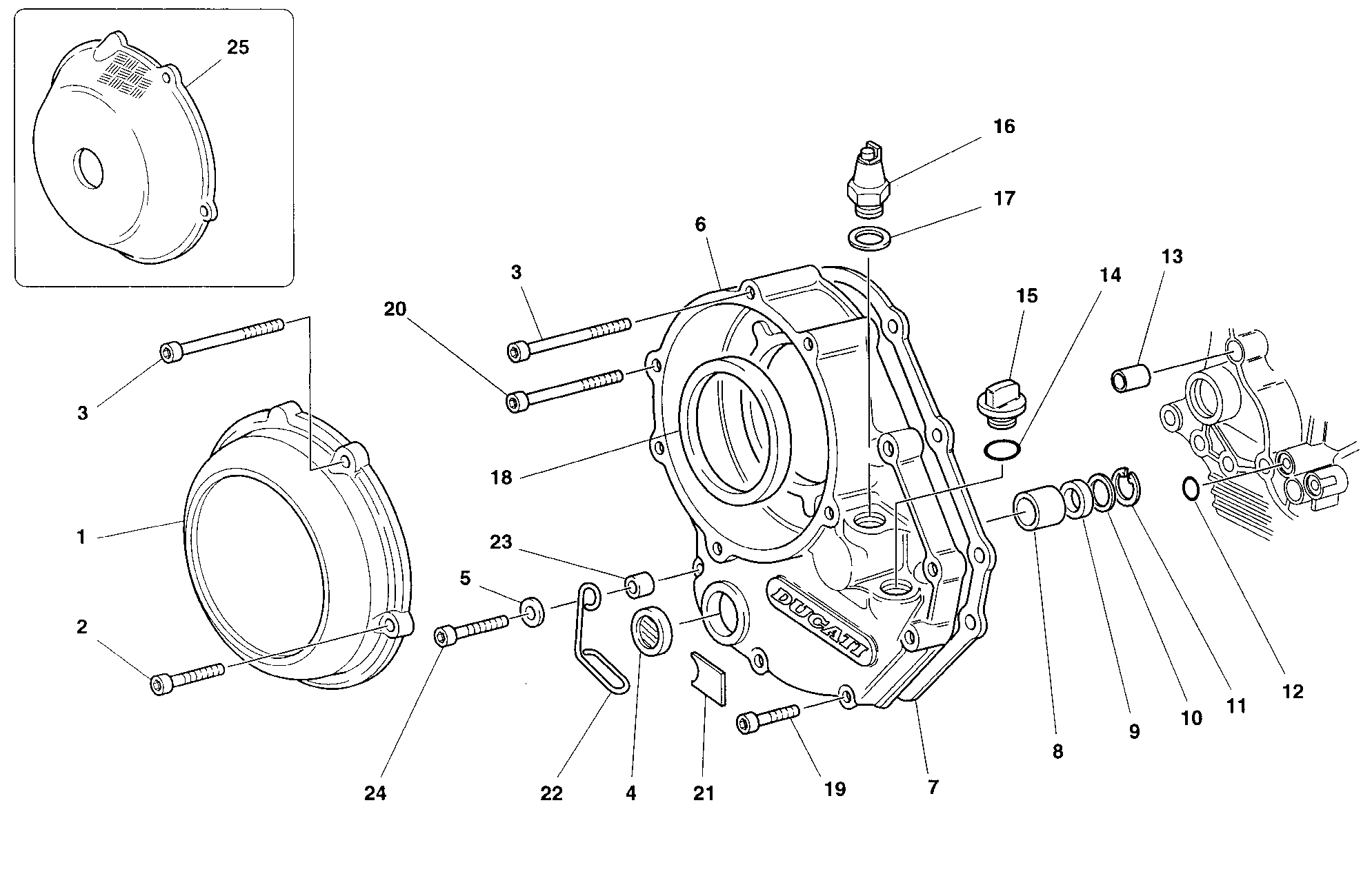 005 COUVERCLE EMBRAYAGE POUR SUPERBIKE 916 SP 1994