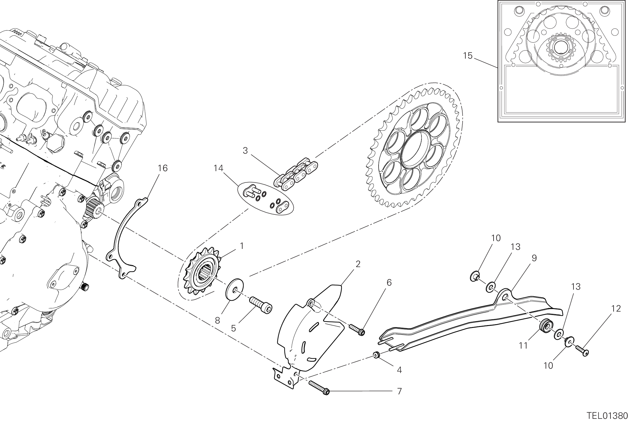17A PIGNON CHAINE POUR SUPERBIKE PANIGALE V4 SP 2021