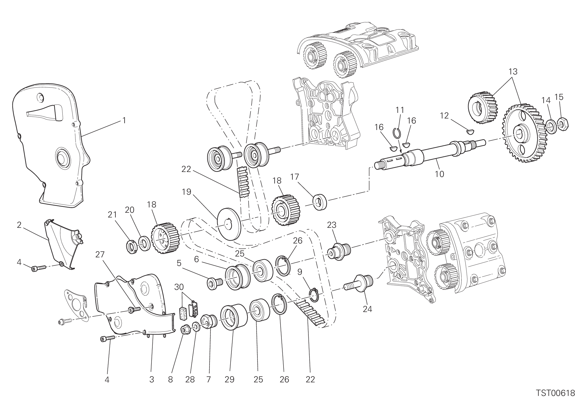 008 COURROIE DISTRIBUTION POUR SUPERBIKE 999 S 2006