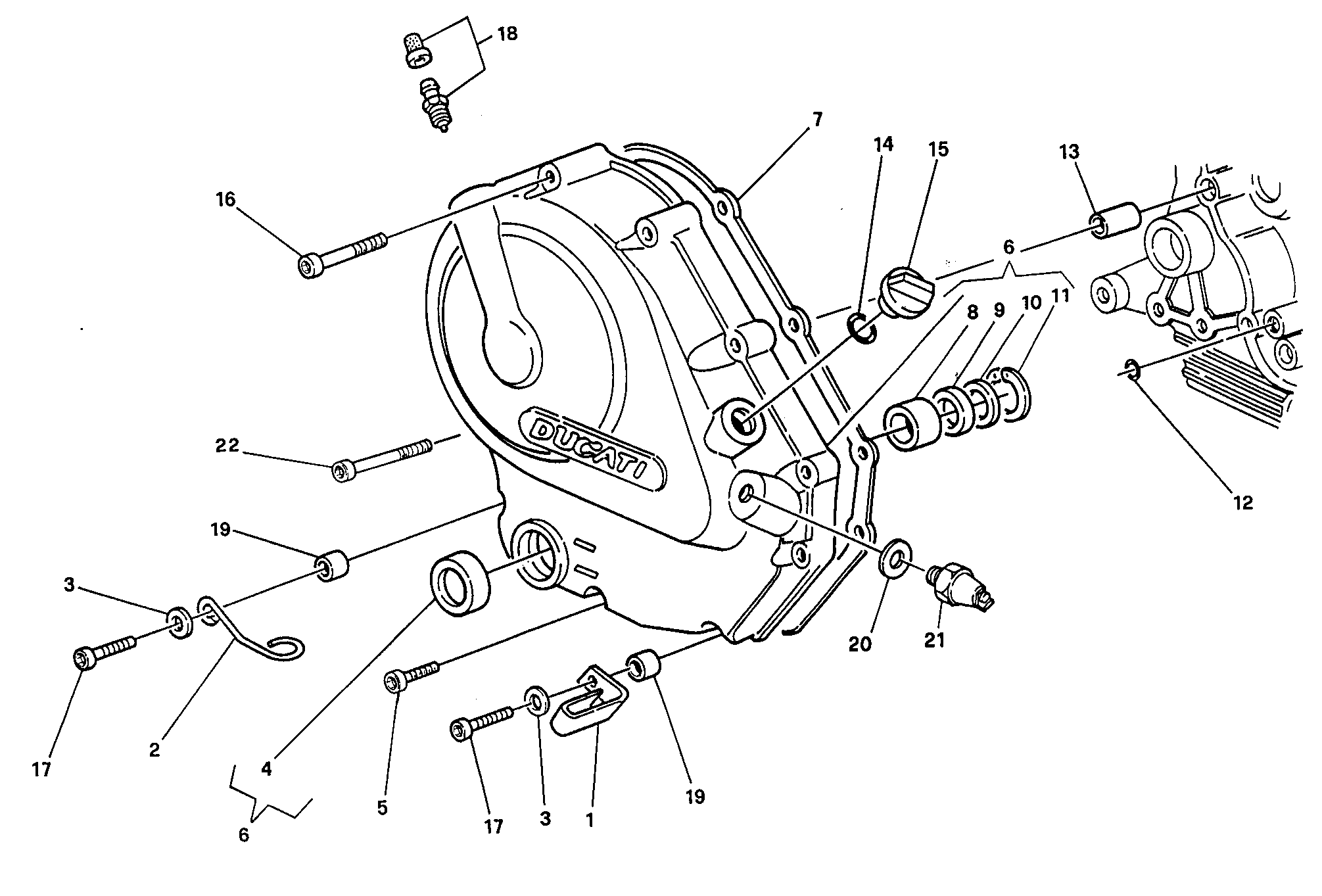 005 COUVERCLE EMBRAYAGE POUR SUPERSPORT 400 SS 1993