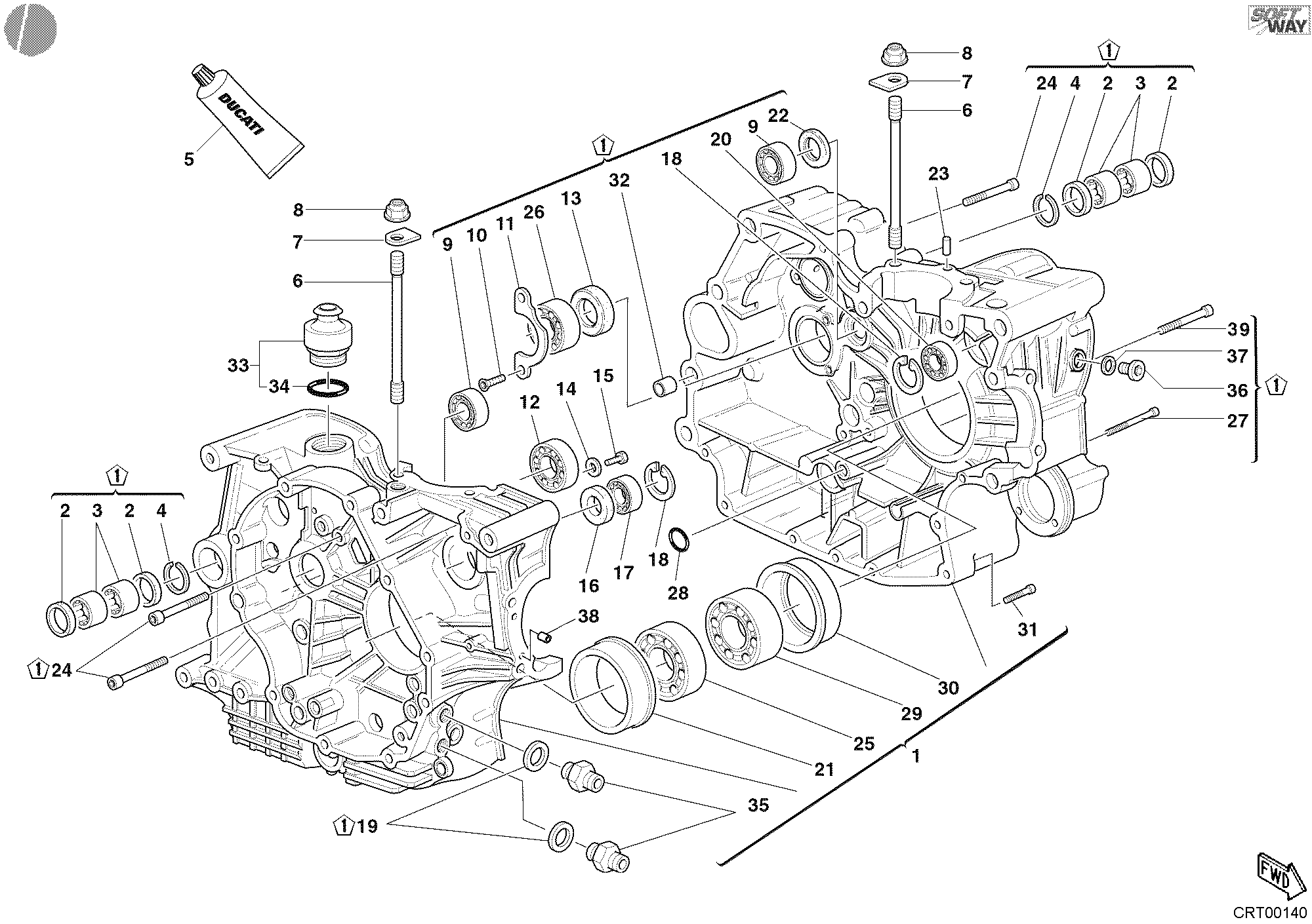 010 CARTER MOTEUR POUR MONSTER 1000 2004