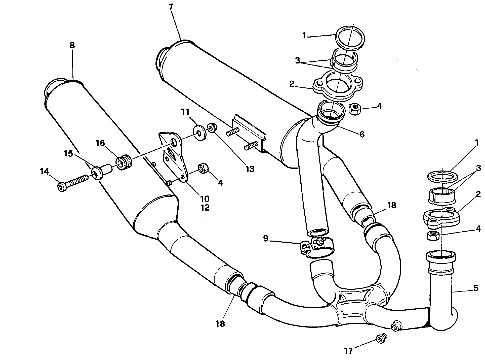 019 ECHAPPEMENT POUR SUPERSPORT 750 SS 1991