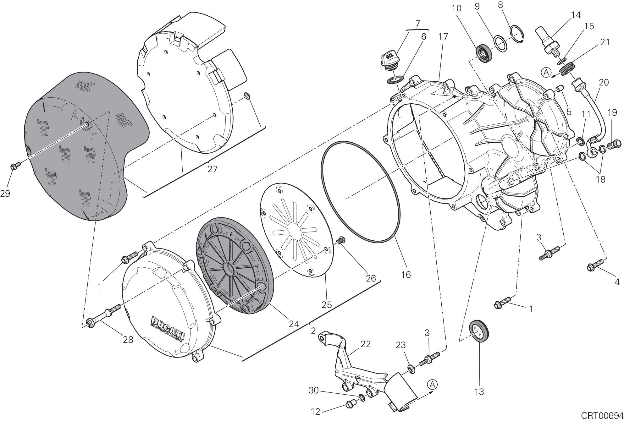 05A COUVERCLE DEMBRAYAGE DISTRIBUTION JAP POUR SUPERBIKE 1199 PANIGALE SUPERLEGGERA 2014
