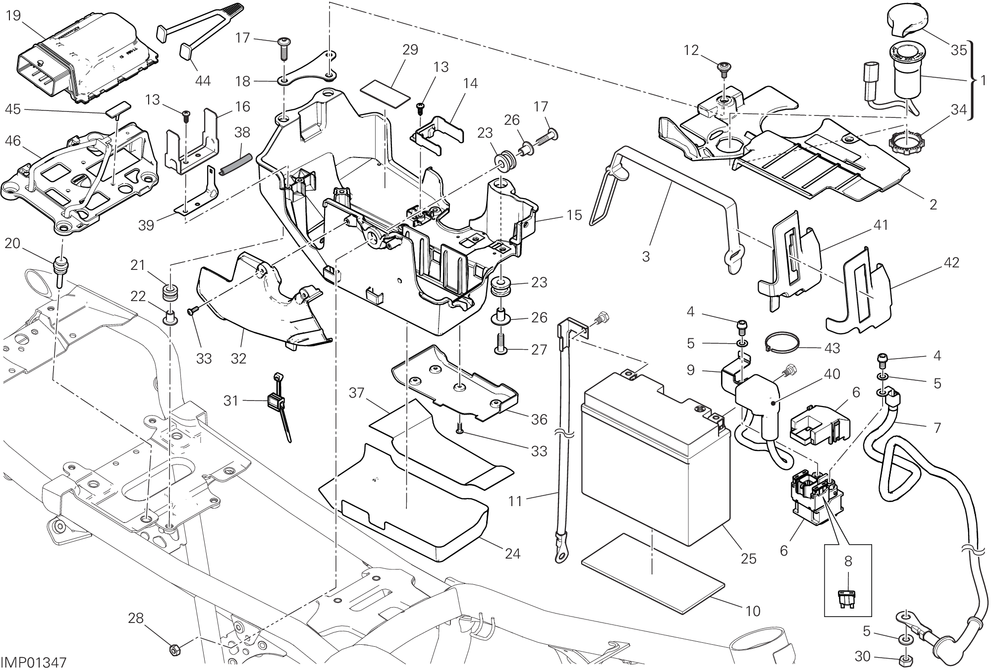 13C SUPPORT BATTERIE POUR SCRAMBLER ICON 2022