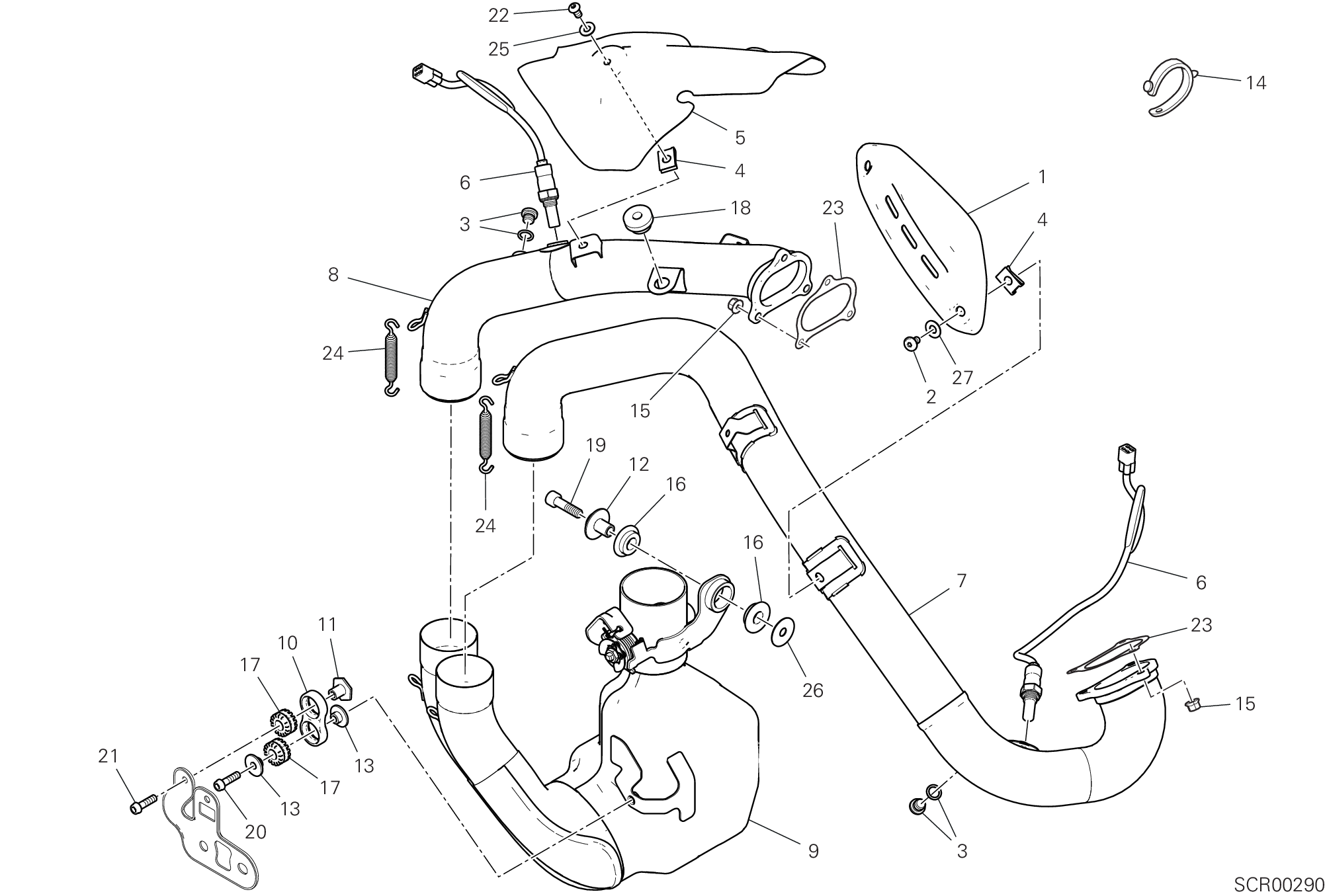 30A COLLECTEUR DECHAPPEMENT POUR HYPERMOTARD 950 2019