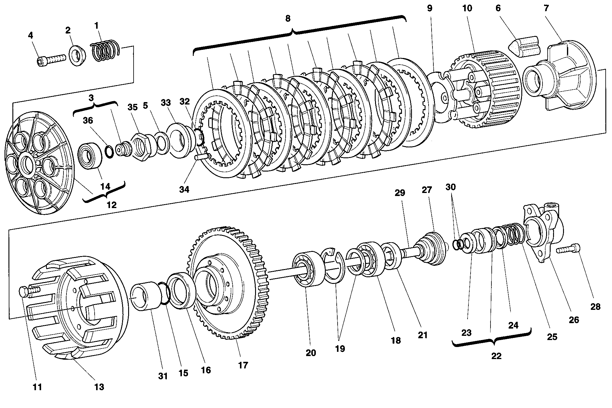 004 EMBRAYAGE POUR SUPERSPORT 900 SS 1998