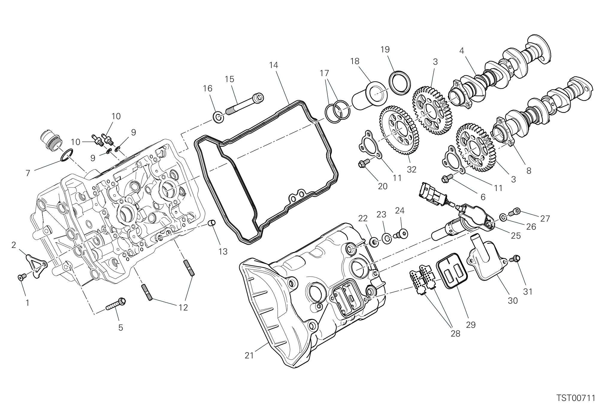 12A CULASSE AVANT  DISTRIBUTION POUR SUPERBIKE PANIGALE V4 R 2023