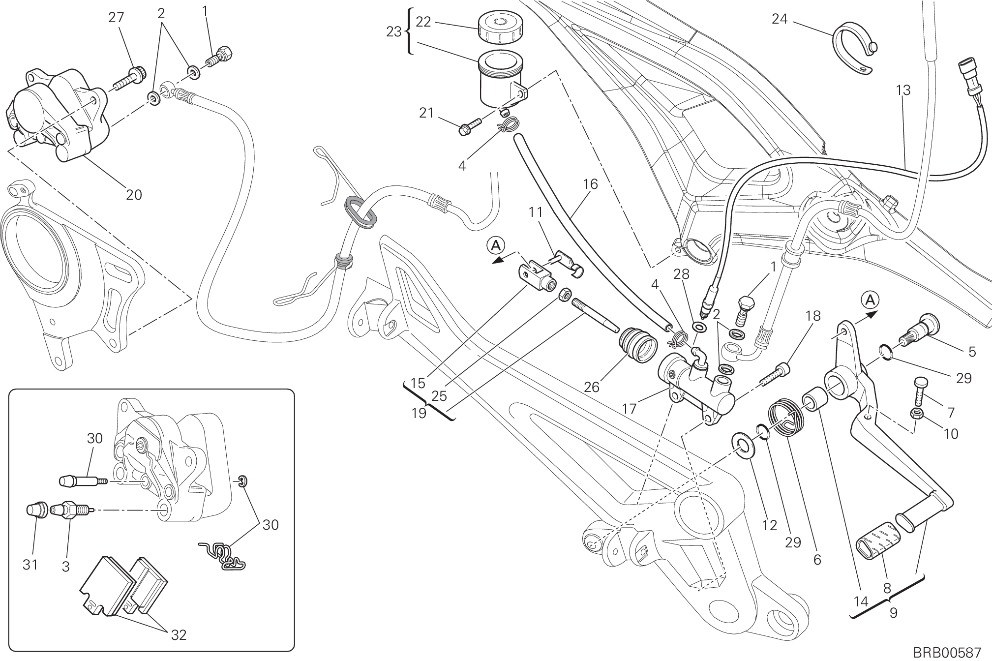 029 SYSTEME DE FREIN ARRIERE POUR MONSTER 796 ABS 2013