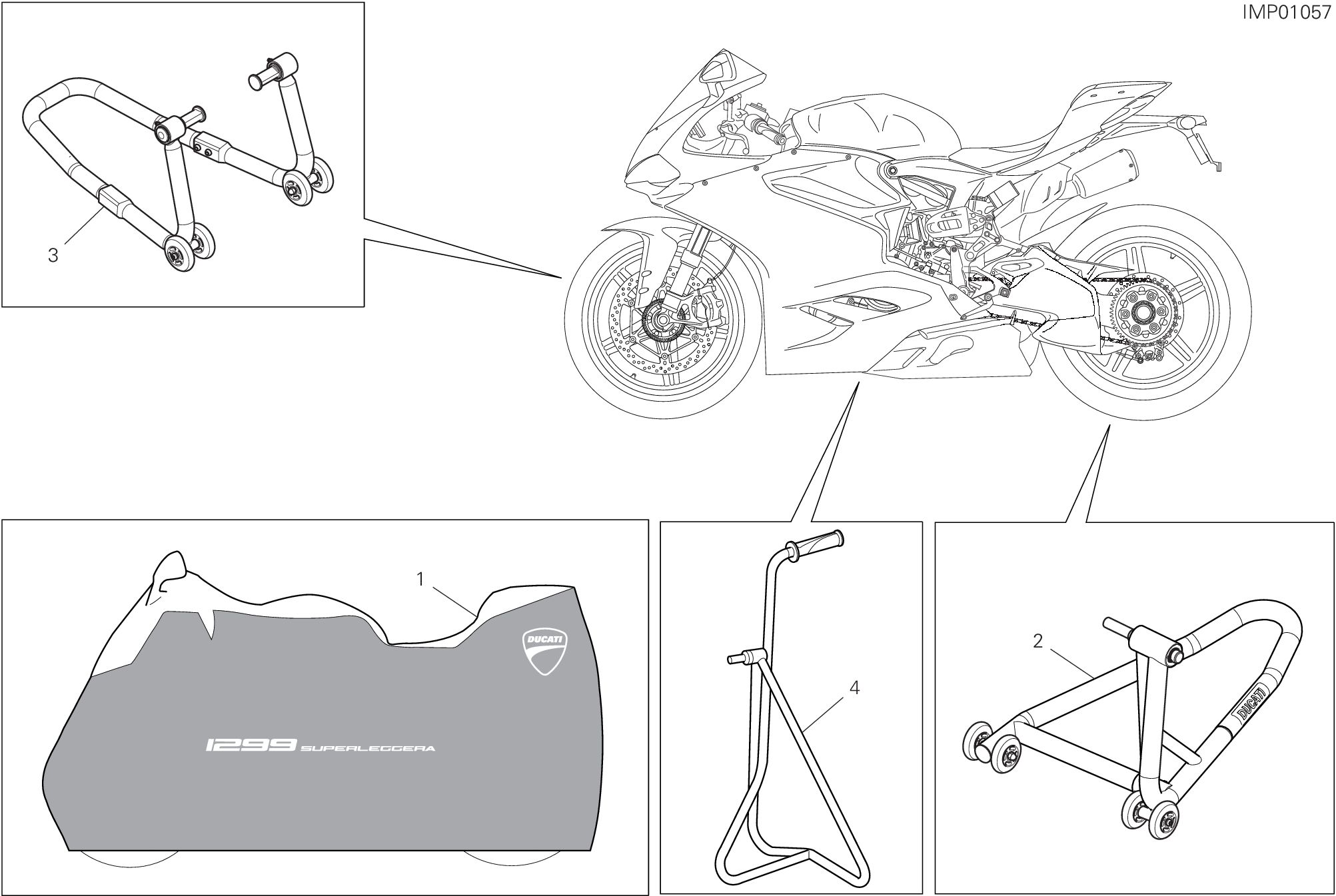 34C ACCESSOIRES POUR SUPERBIKE 1299 SUPERLEGGERA 2017