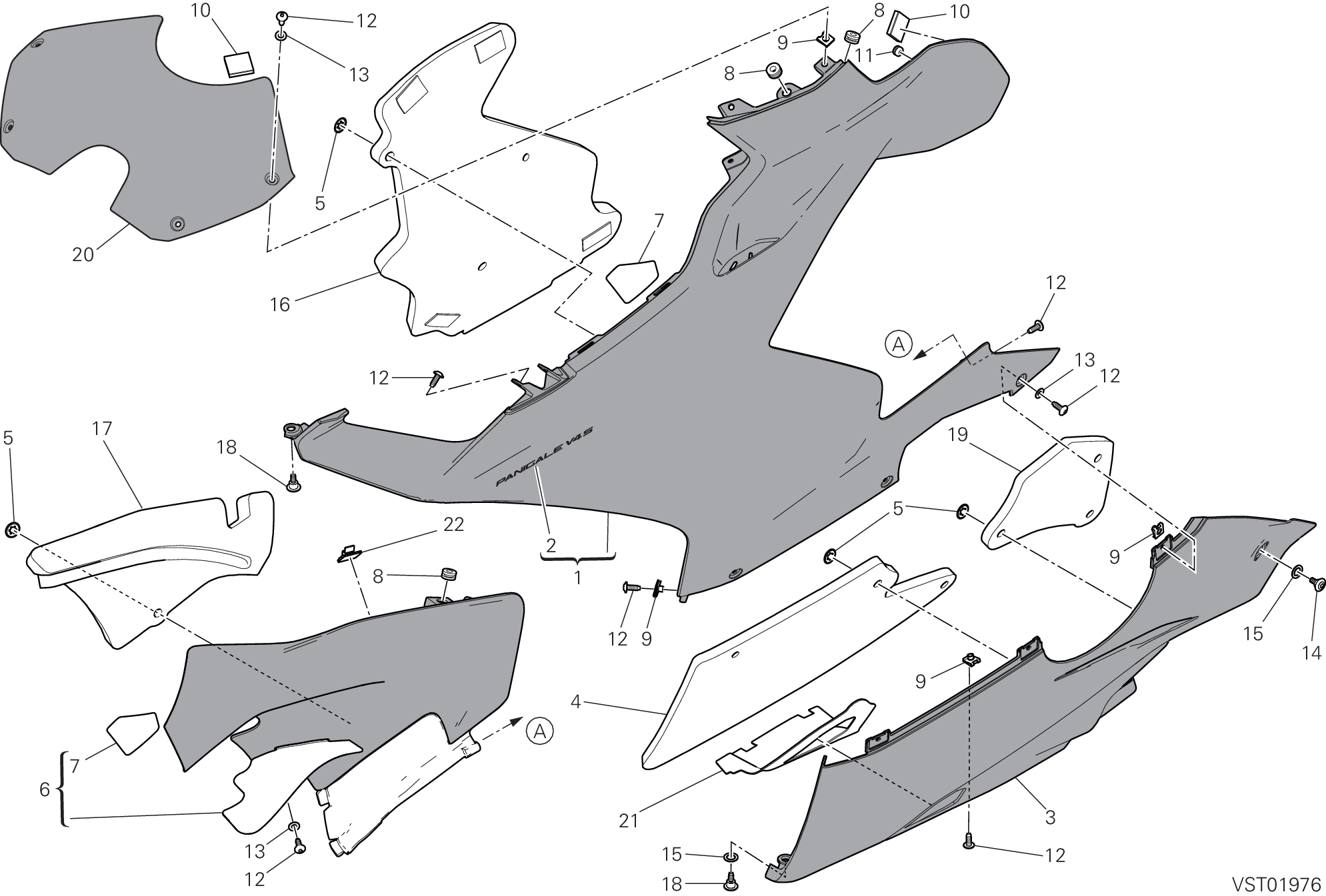 37C CARENE GAUCHE POUR SUPERBIKE PANIGALE V4 S 2019