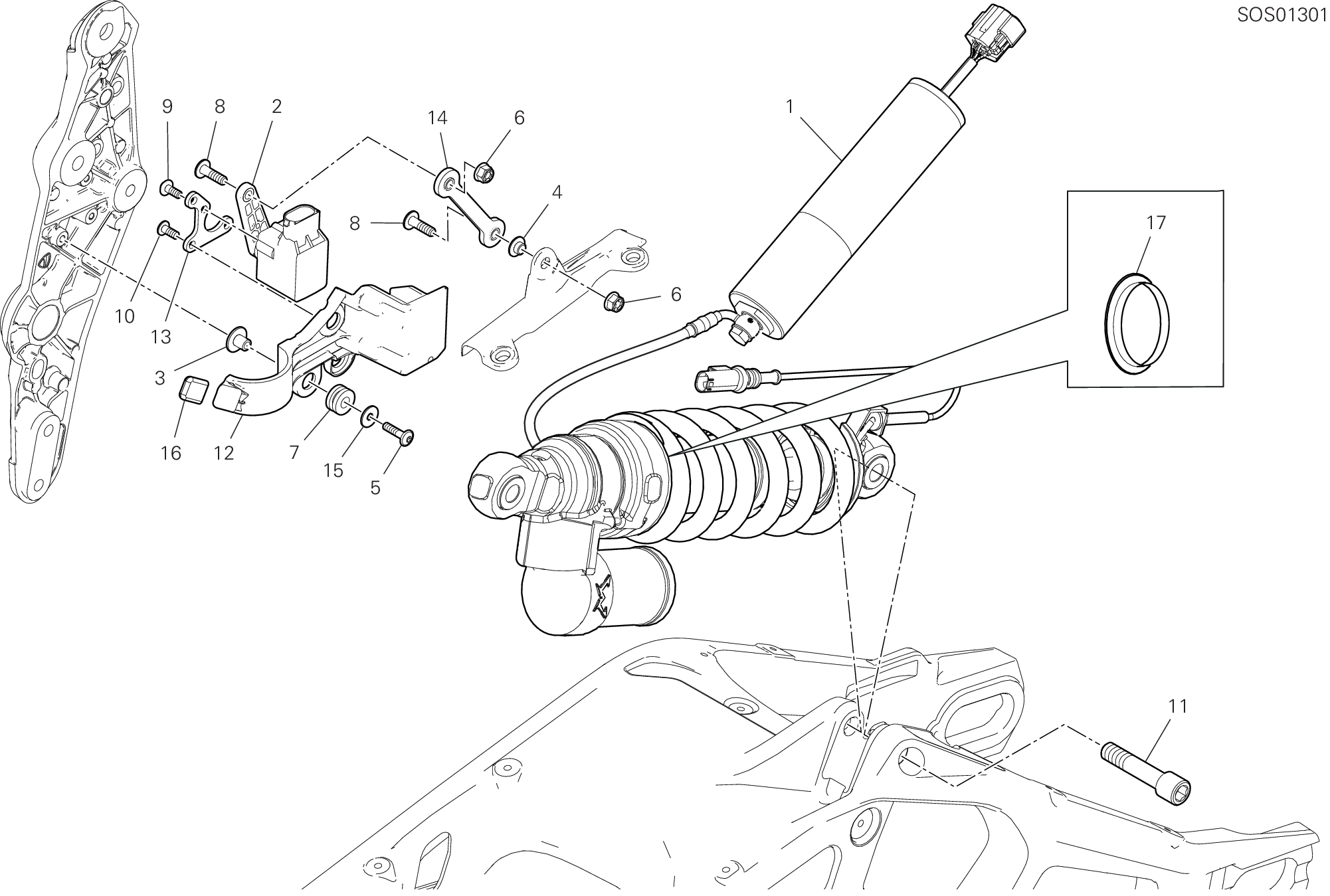 23A AMORTISSEUR ARRIERE POUR MULTISTRADA V4 RALLY RADAR 2024
