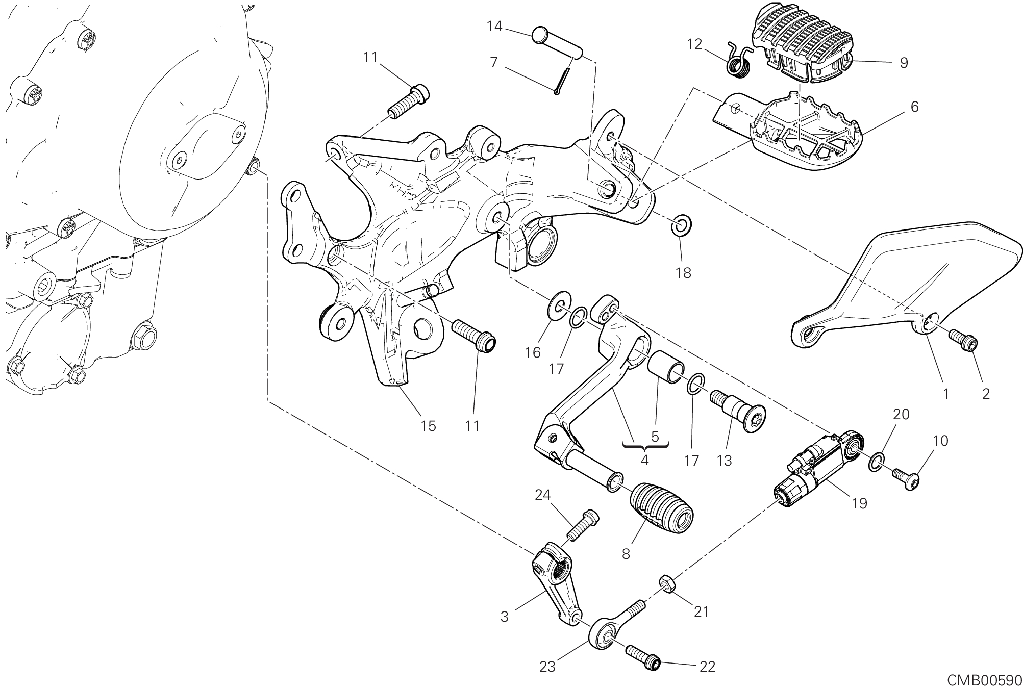 26A REPOSE PIED GAUCHE POUR MULTISTRADA V4 RALLY RADAR 2025