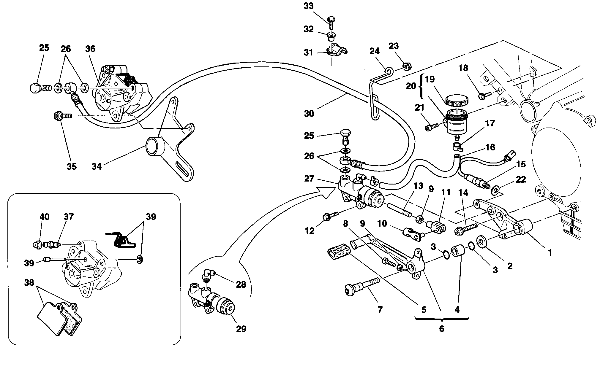 037 SYSTEME DE FREIN ARRIERE POUR SPORT TOURING ST2 1997