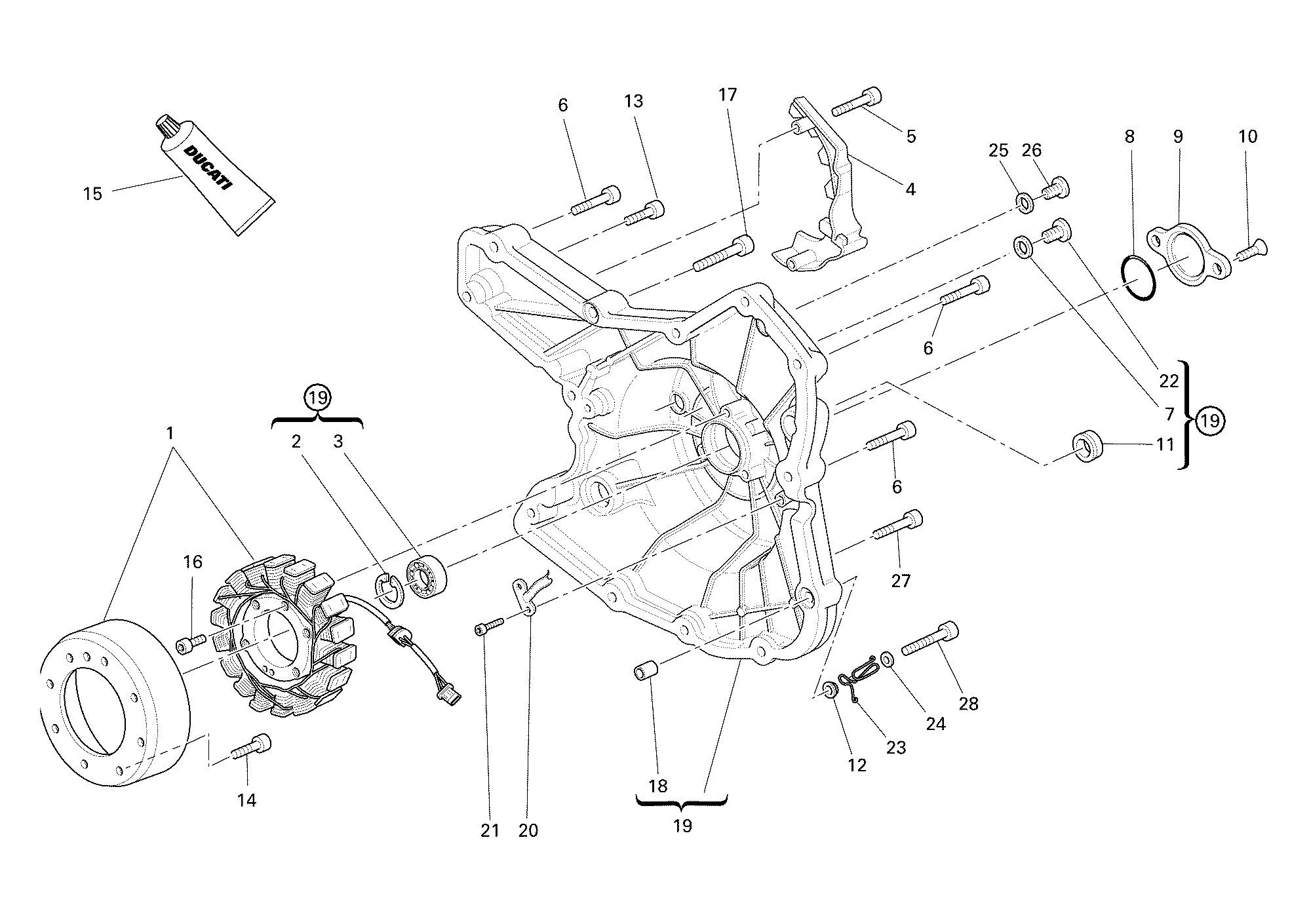 011 COUVERCLE GENERATEUR POUR HYPERMOTARD 1100 S 2008