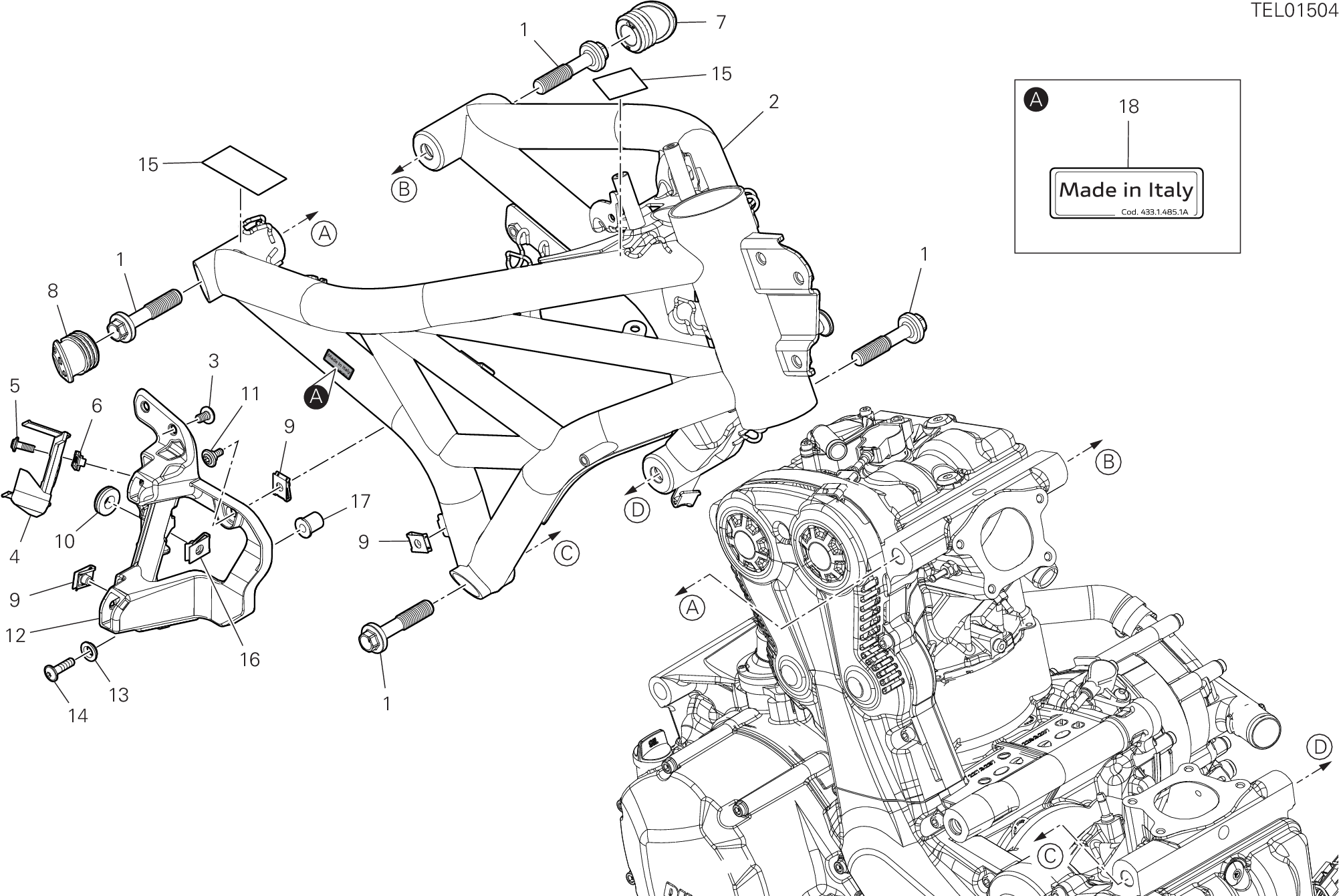 022 CADRE POUR SUPERSPORT 950 S 2022