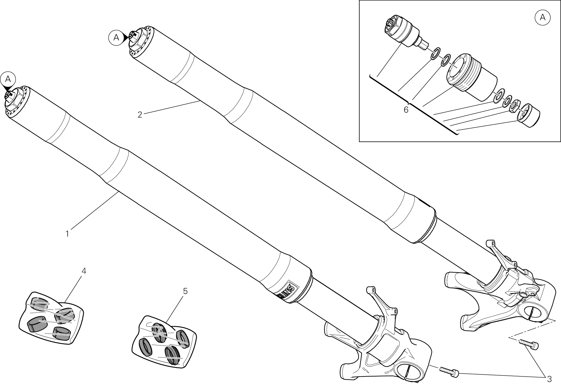 21A FOURCHE AVANT POUR SUPERBIKE 1299S ABS 2015