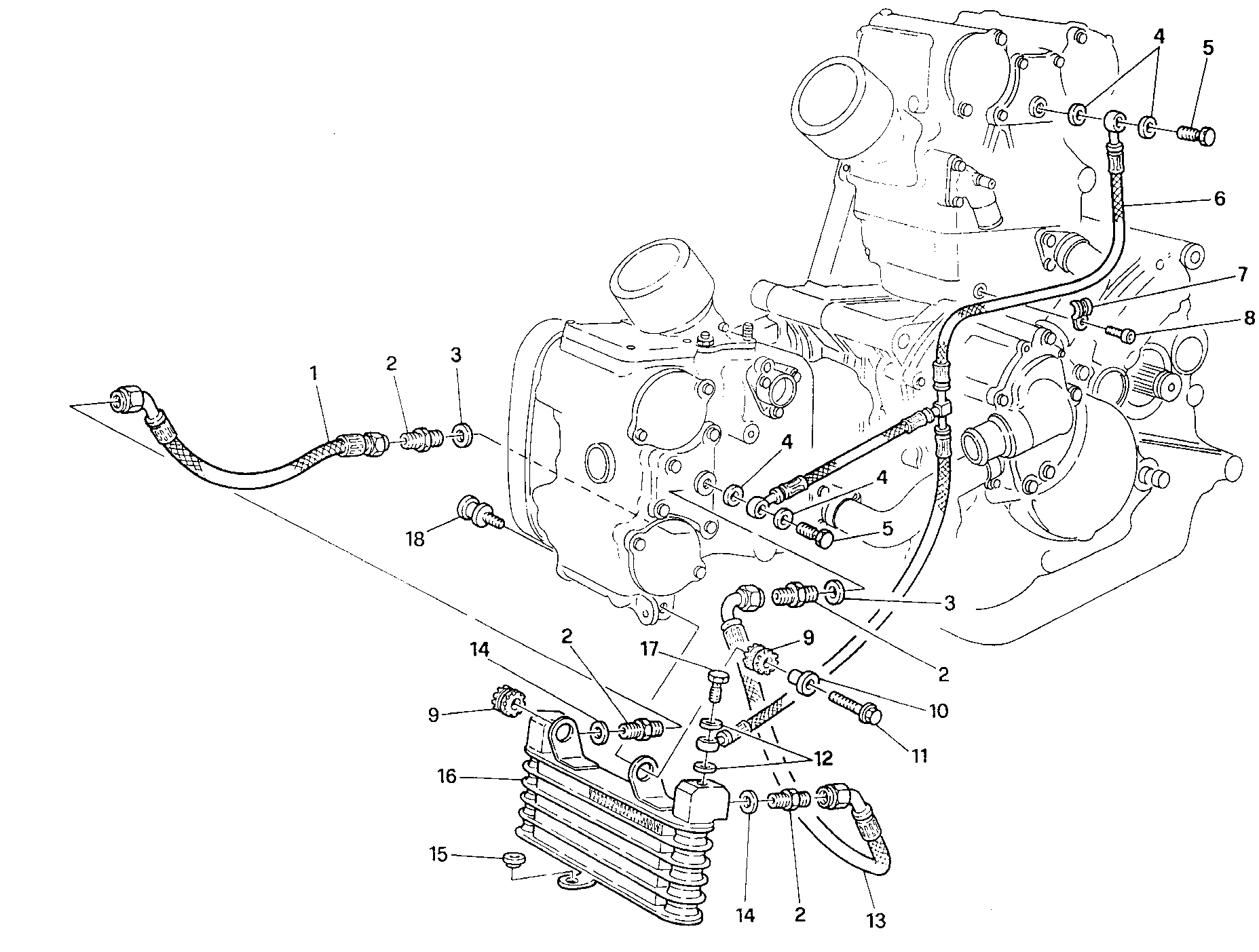 037 RADIATEUR A HUILE POUR SUPERBIKE 916 SP 1995