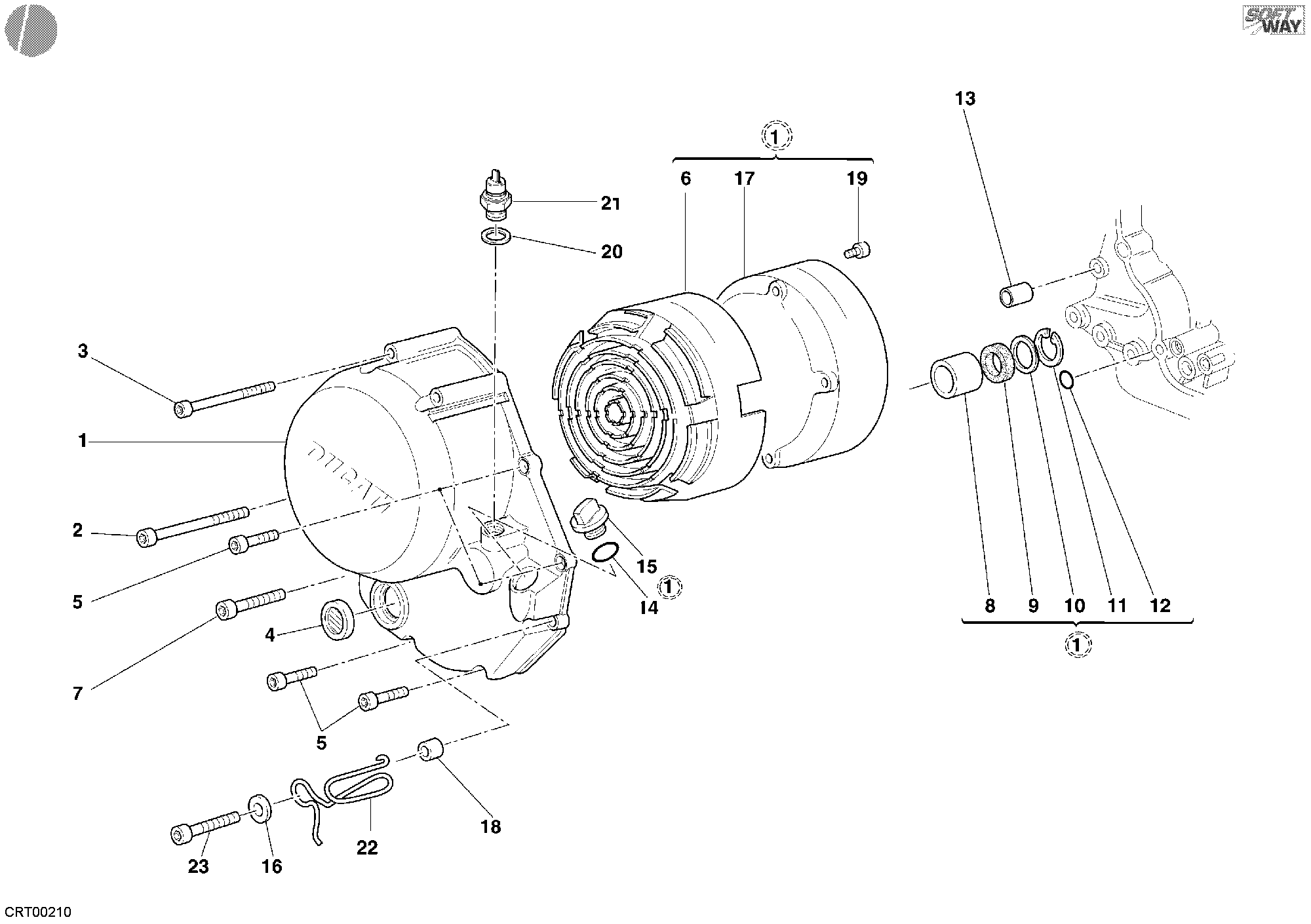 005 COUVERCLE EMBRAYAGE POUR SUPERSPORT 800 SS 2005