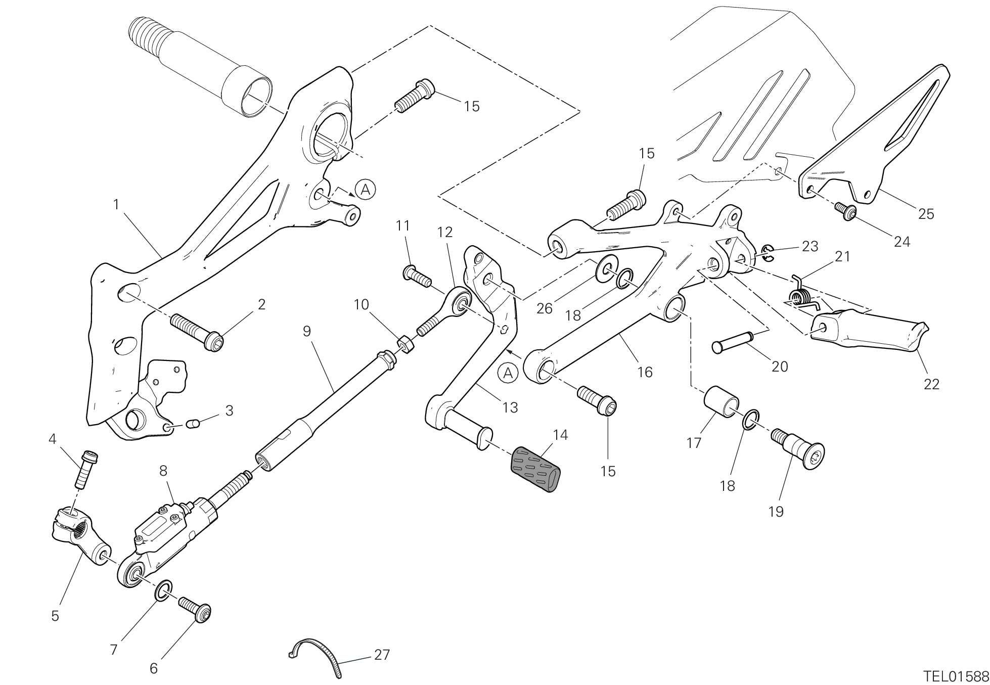 26A REPOSE PIED GAUCHE POUR SUPERBIKE PANIGALE V4 2023