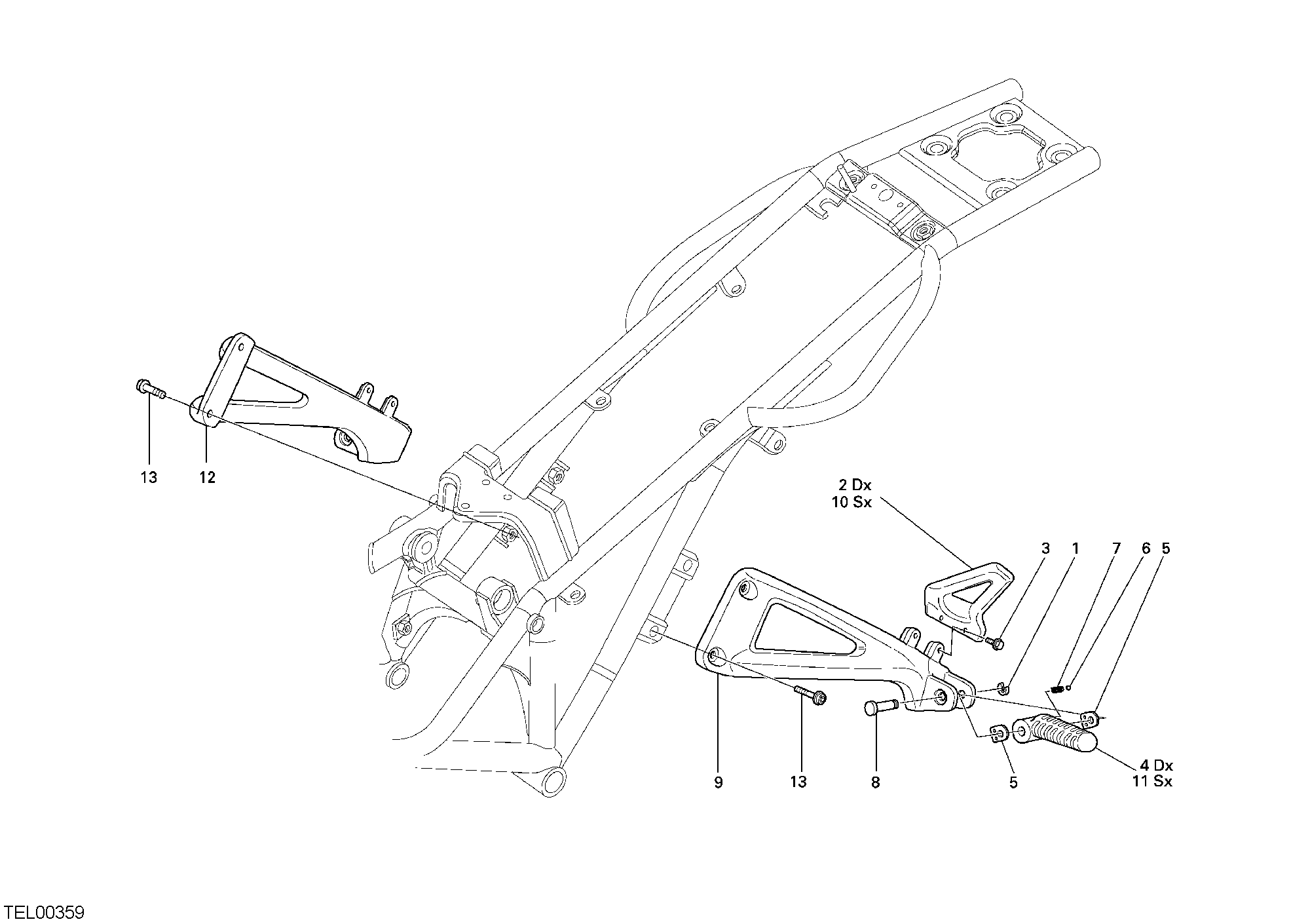 26A REPOSE PIEDS ARRIERE POUR MONSTER S4R 2008
