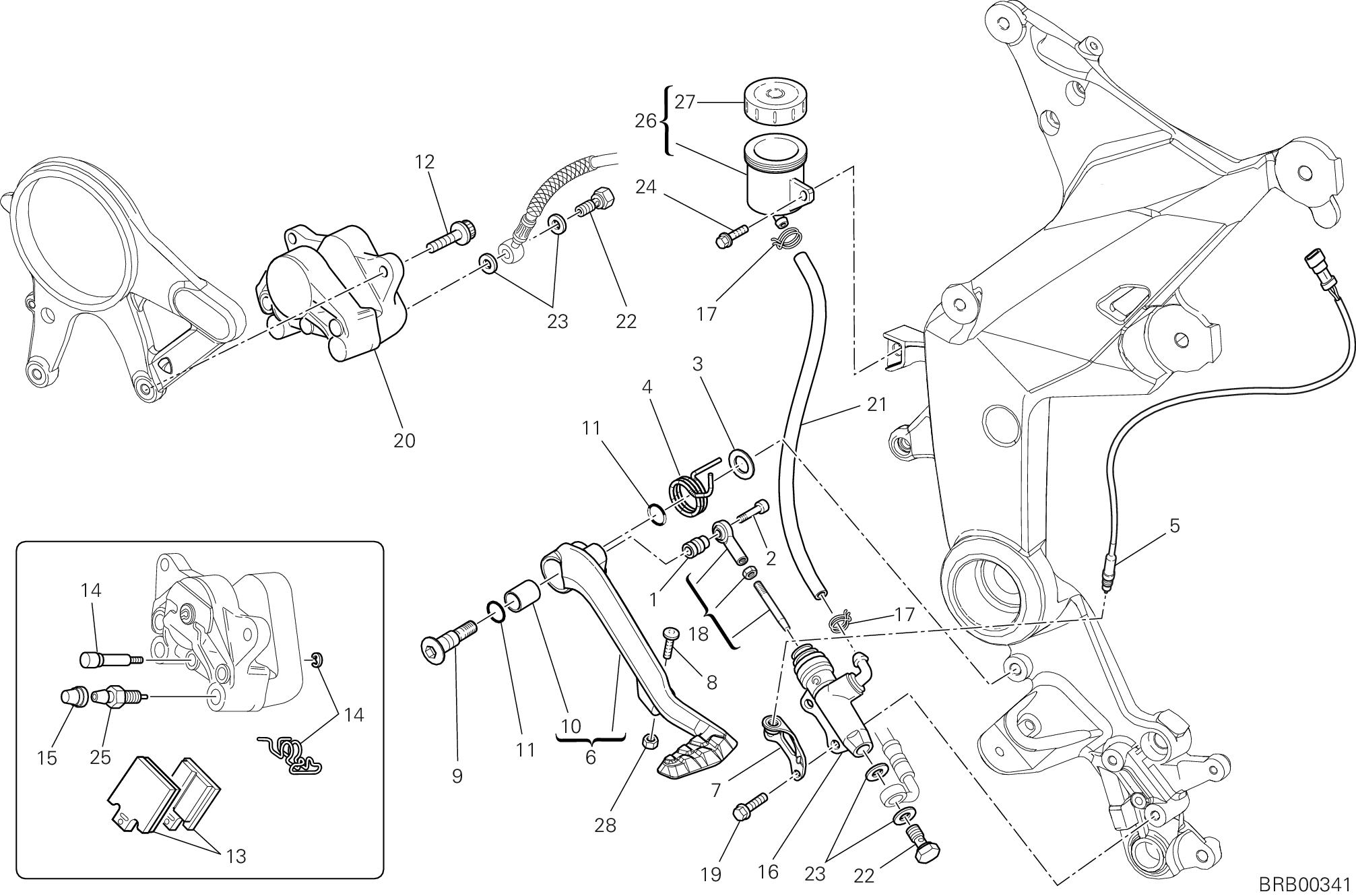 025 SYSTEME DE FREIN ARRIERE POUR MULTISTRADA 1200 S SPORT 2012