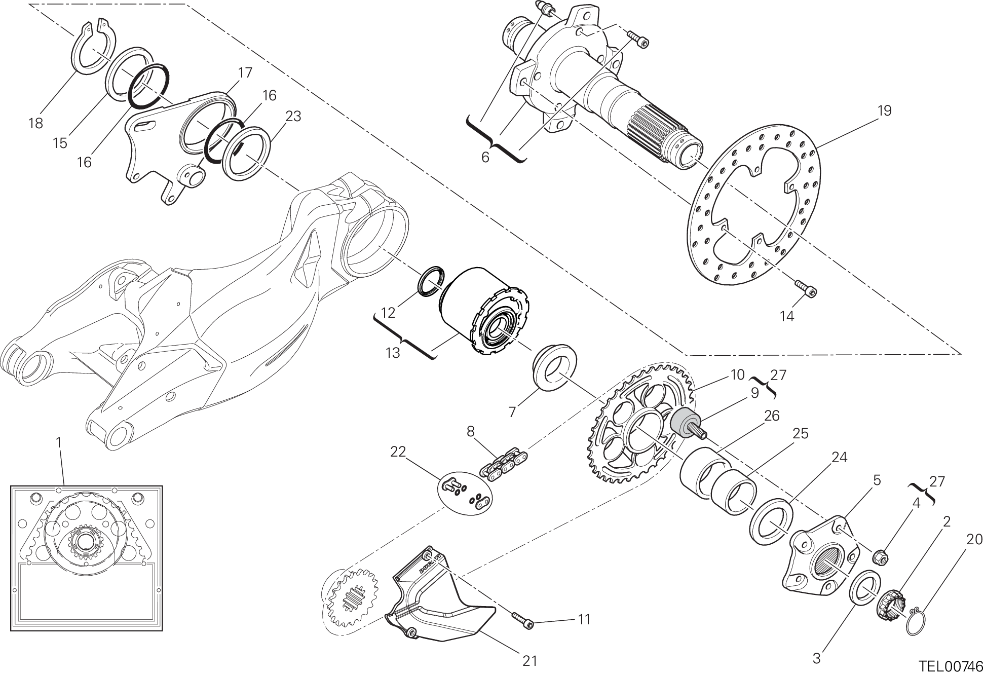 26A PIVOT ROUE ARRIERE POUR STREETFIGHTER 848 2013