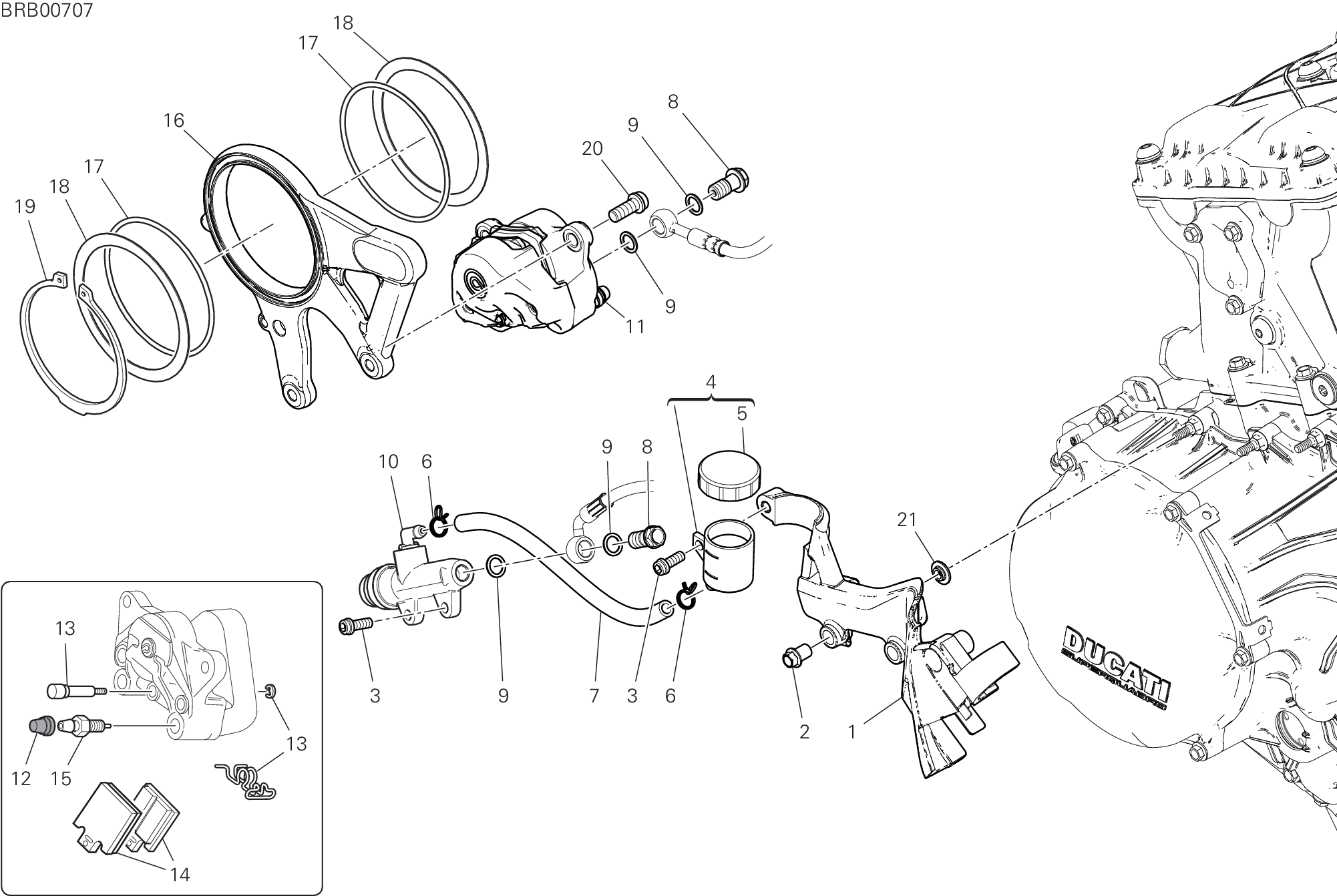 20D SYSTEME DE FREIN ARRIERE POUR SUPERBIKE PANIGALE V2 2020