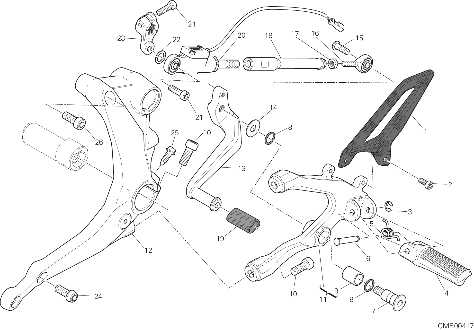 016 REPOSE PIED GAUCHE POUR SUPERBIKE 1199 PANIGALE SUPERLEGGERA 2014