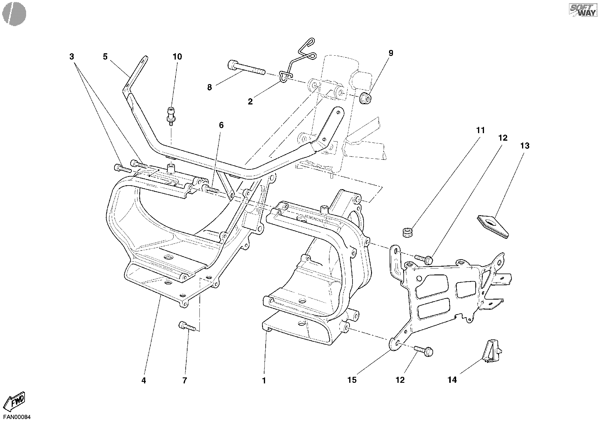 022 SUPPORT FEU AVANT POUR SPORT TOURING ST3 2004