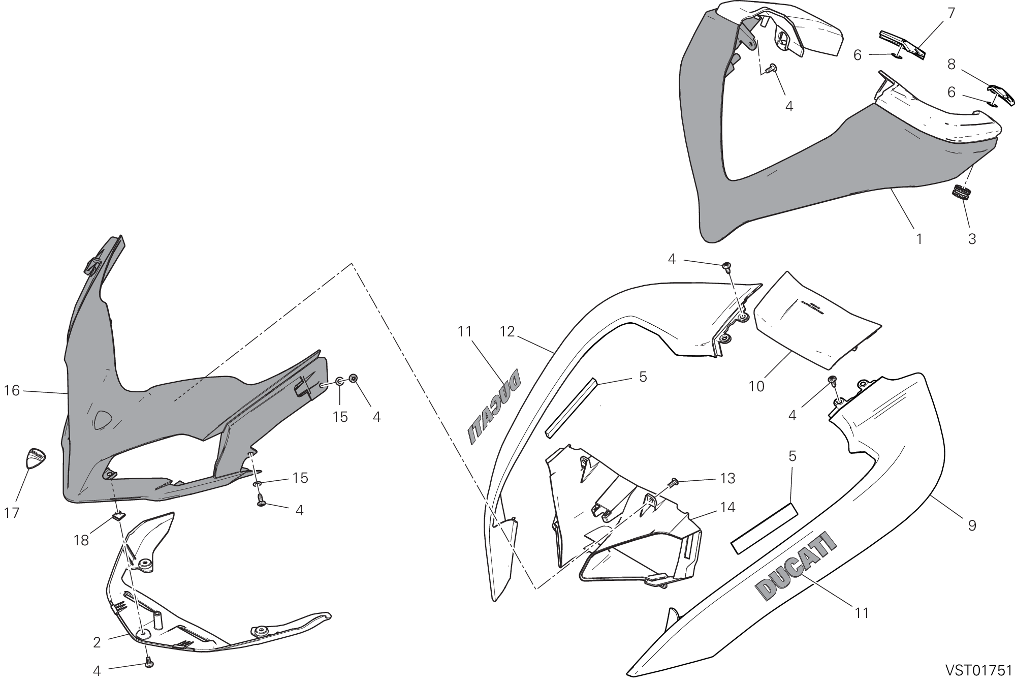 034 CAPOT AVANT POUR MULTISTRADA 1260 S TOURING 2020