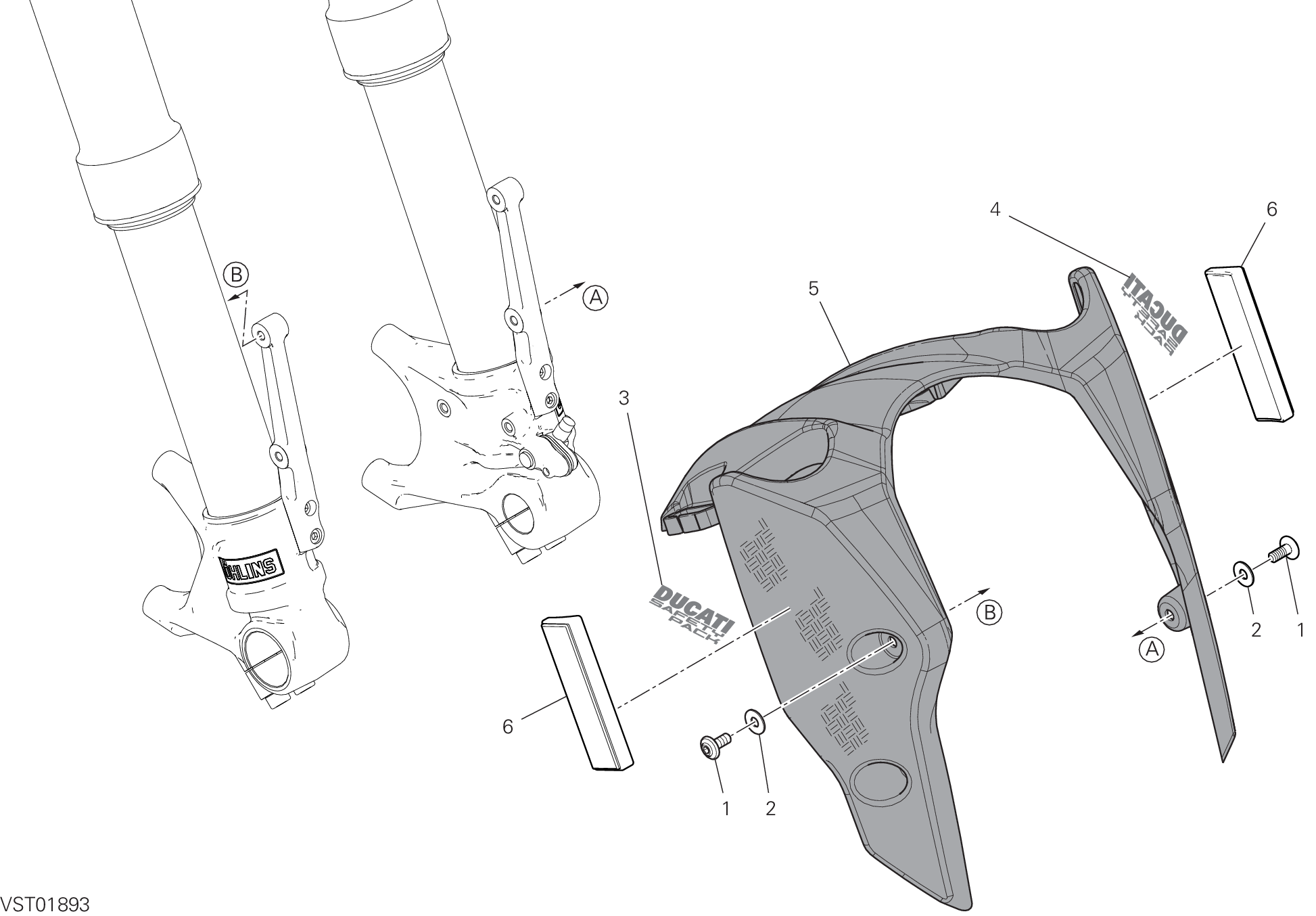23A GARDE BOUE AVANT POUR HYPERMOTARD 950 SP 2020