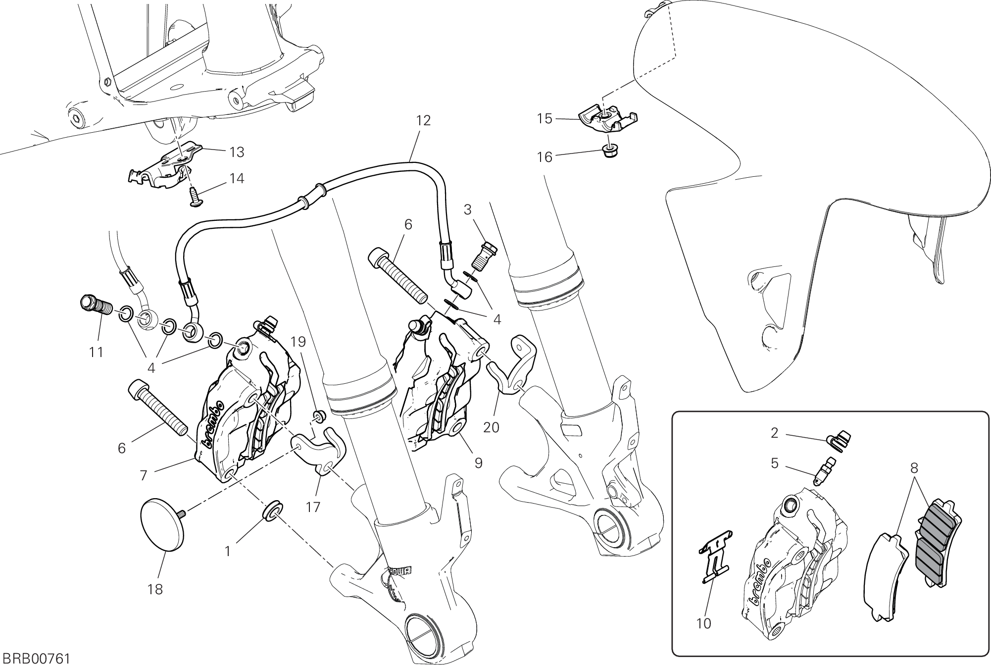 20B SYSTEME DE FREIN AVANT POUR SUPERBIKE PANIGALE V4 2018