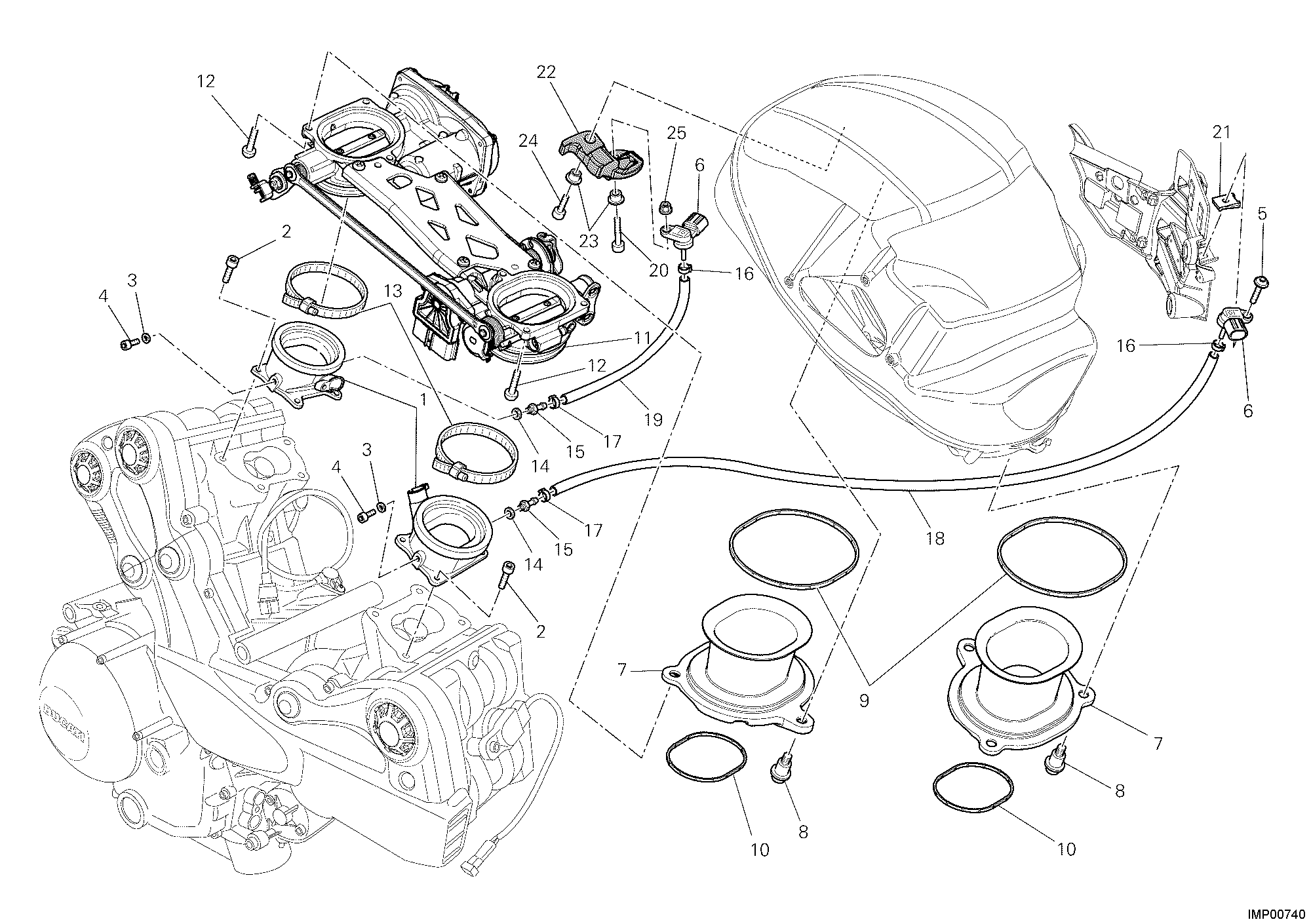 017 CORPS PAPILLON POUR MULTISTRADA 1200 2012