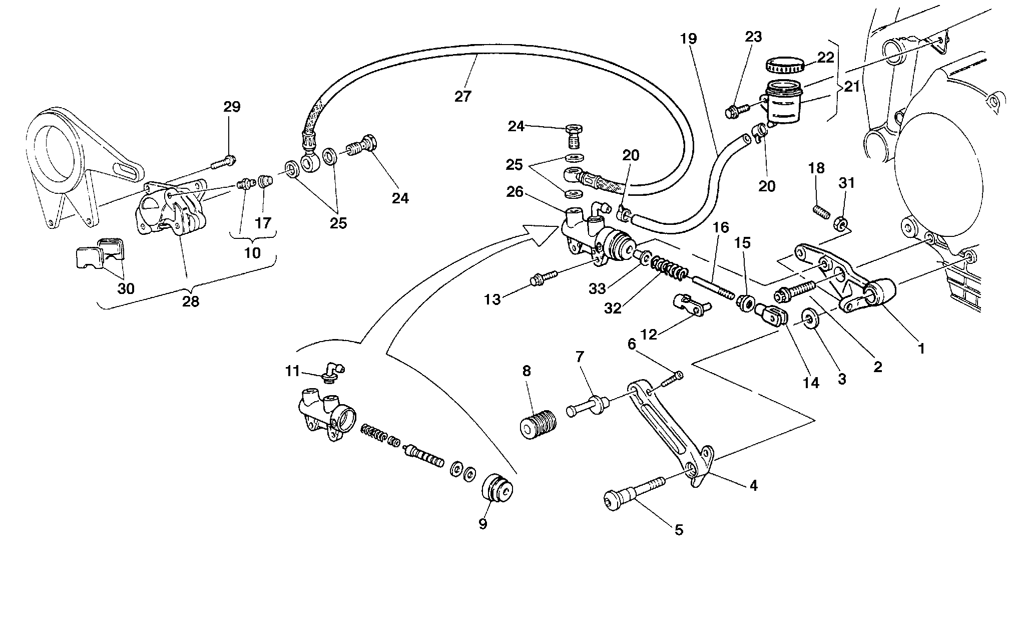 260 SYSTEME DE FREIN ARRIERE POUR SUPERBIKE 996 R 1999