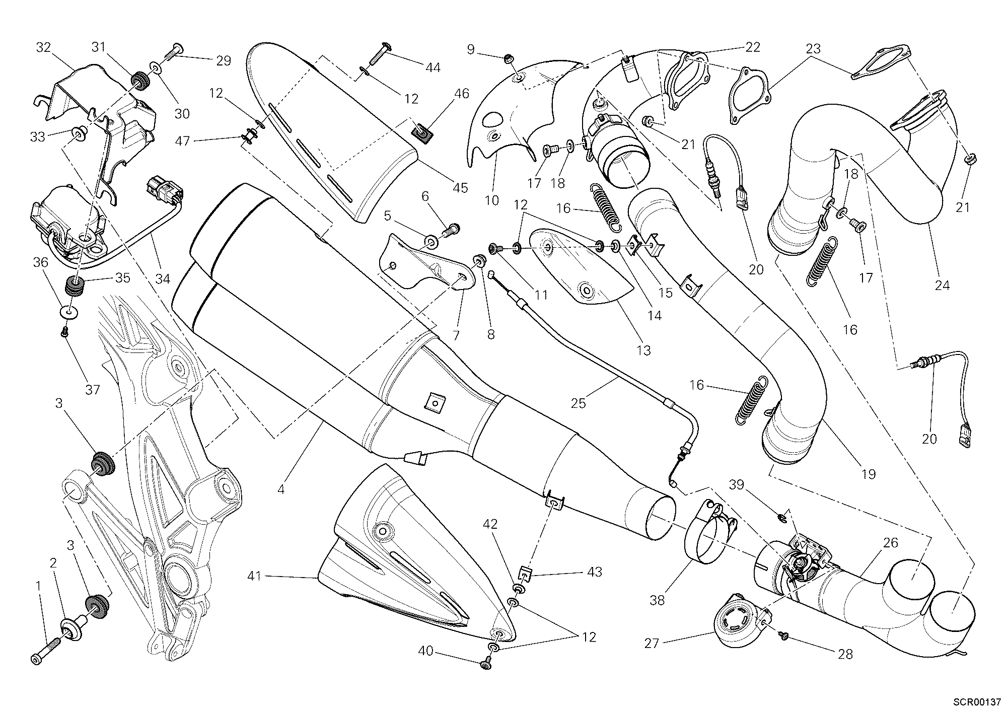 019 ECHAPPEMENT POUR DIAVEL 2011