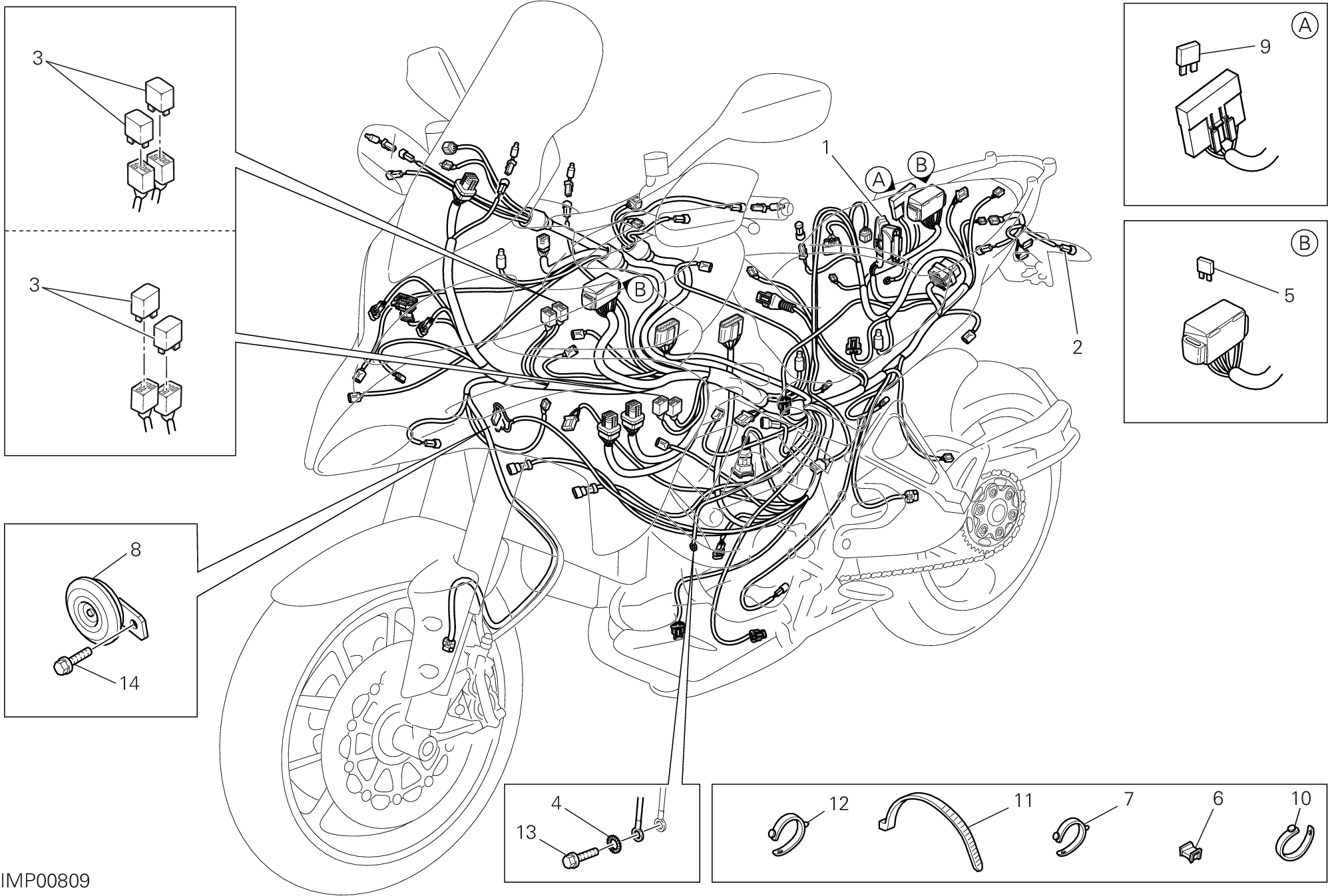 18B FAISCEAU DE FILS POUR MULTISTRADA 1200 S GT 2014