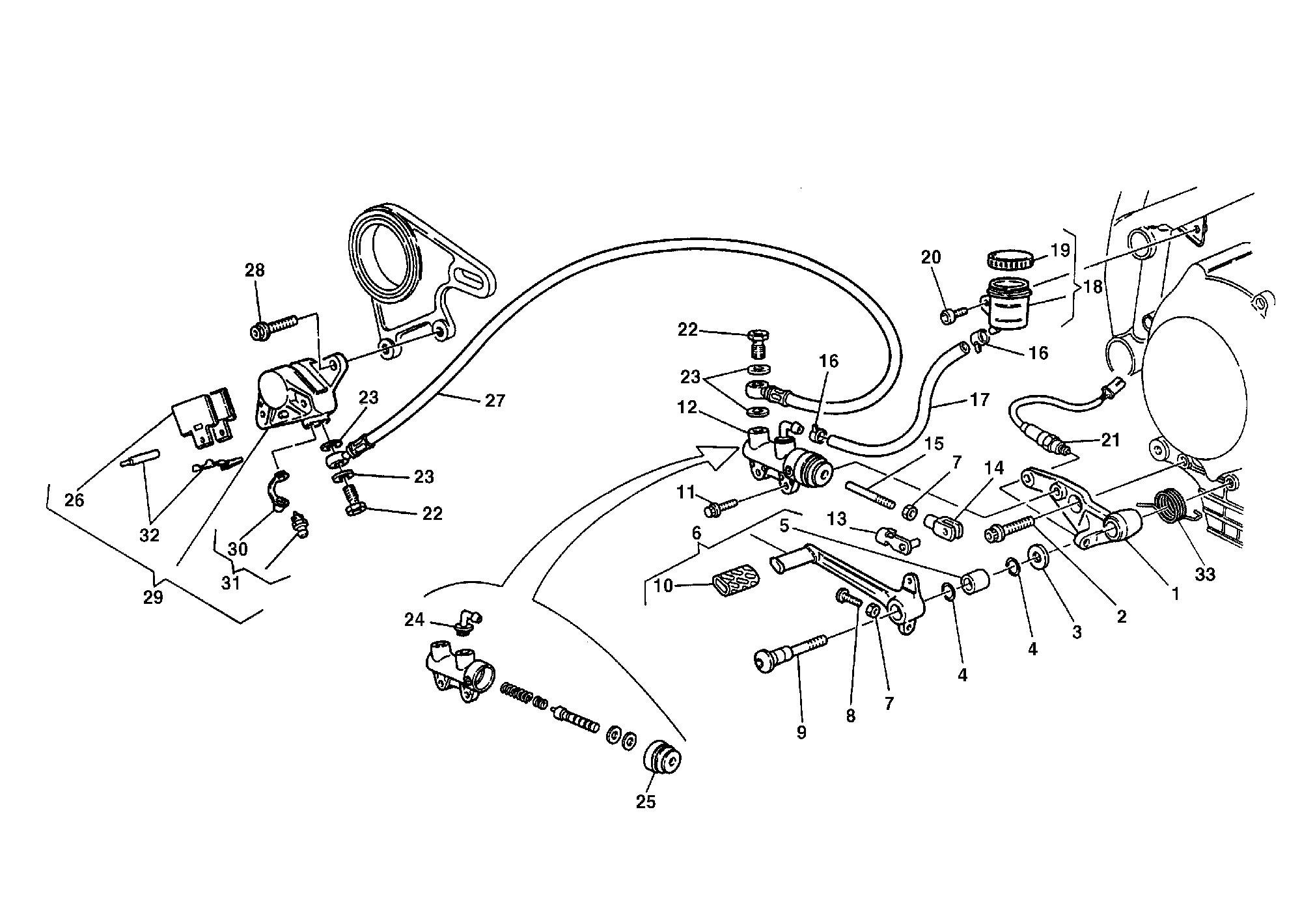 026 SYSTEME DE FREIN ARRIERE POUR SUPERBIKE 996 SPS II 1999