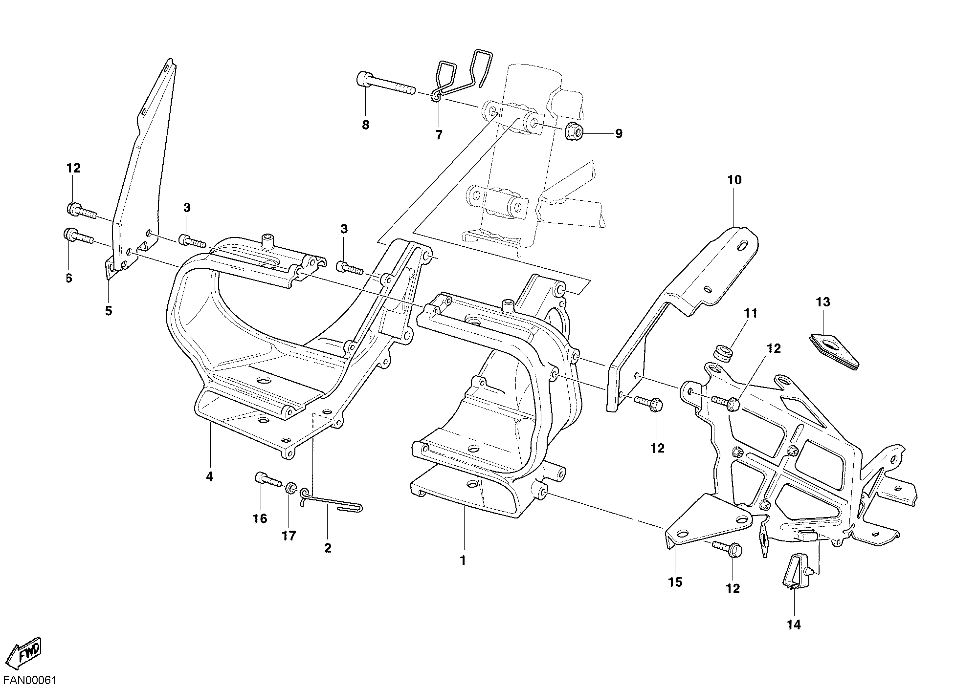022 SUPPORT FEU AVANT POUR SPORT TOURING ST2 2003
