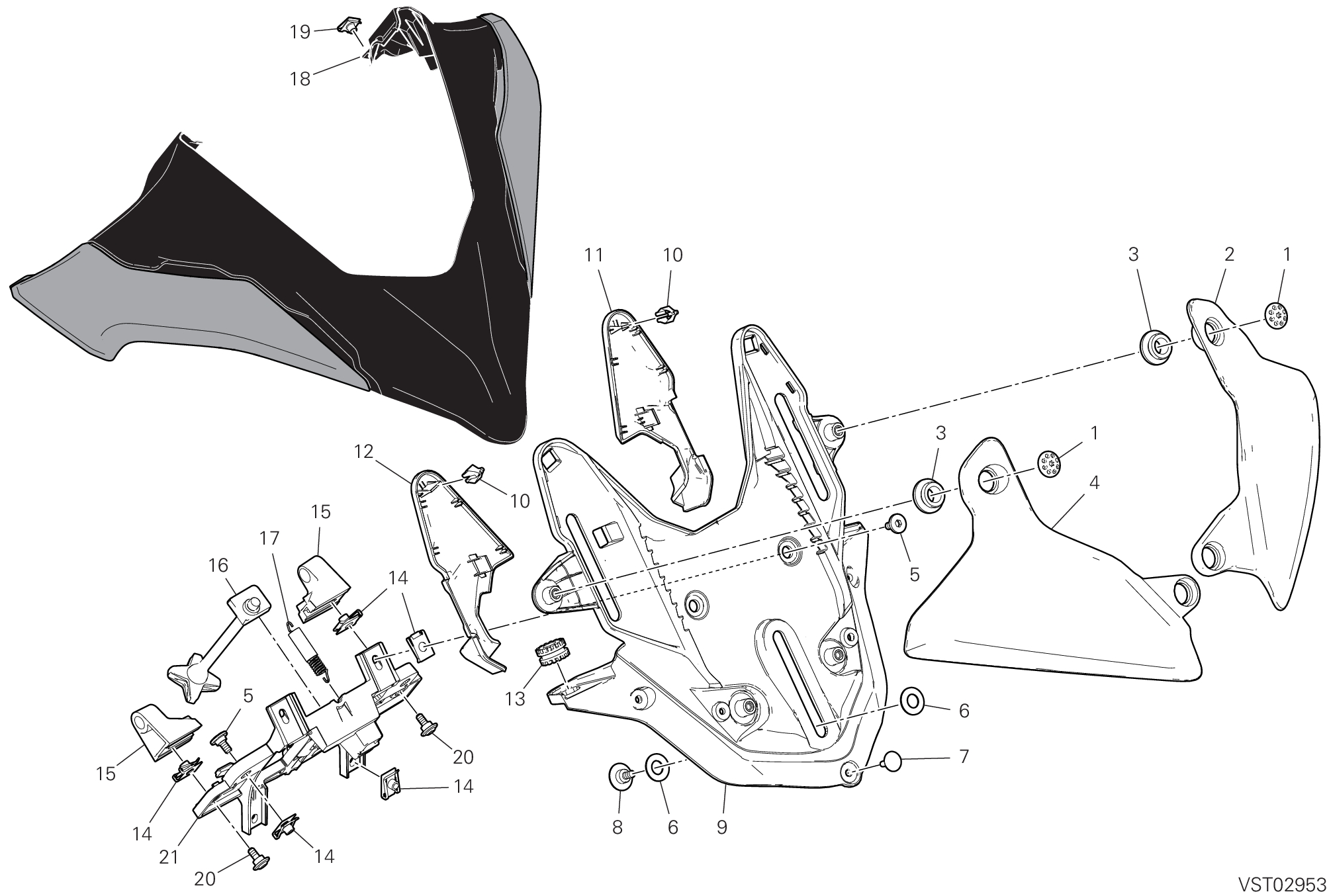 37B SUPPORT BULLE POUR MULTISTRADA V4S 2025